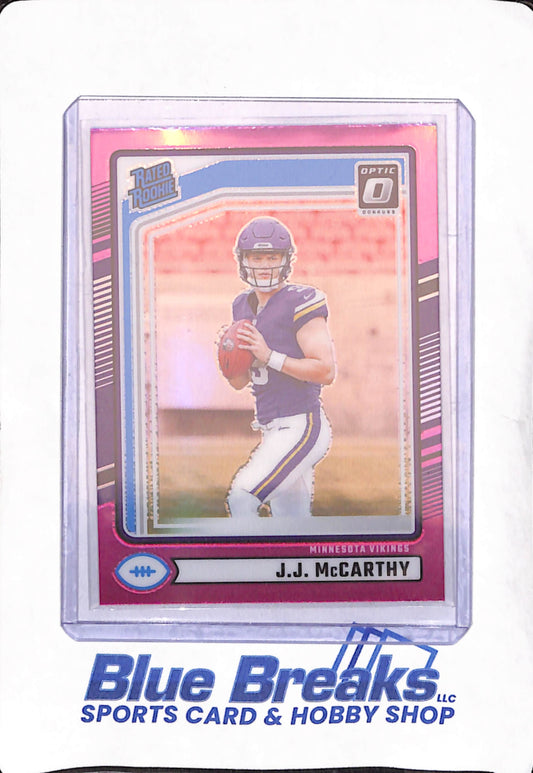 2024 Panini Donruss Optic - JJ McCarthy - Pink - Minnesota Vikings - Rated Rookie - Football - #303