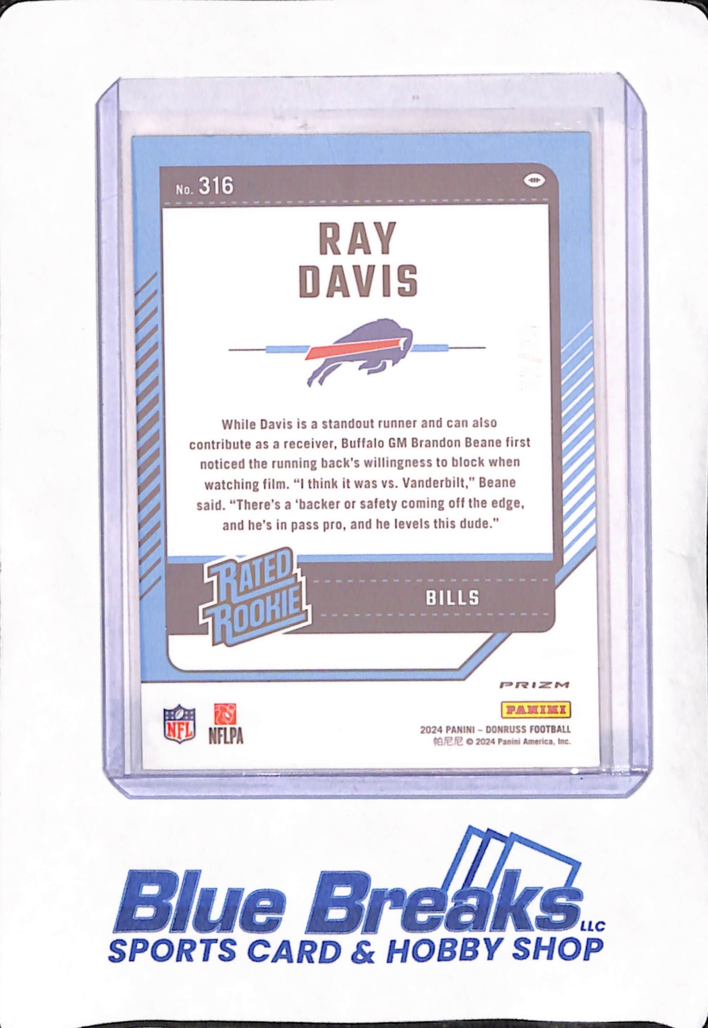 2024 Panini Donruss Optic Preview - Ray Davis - Green Pandora - 22/25 - Buffalo Bills - Football - #316