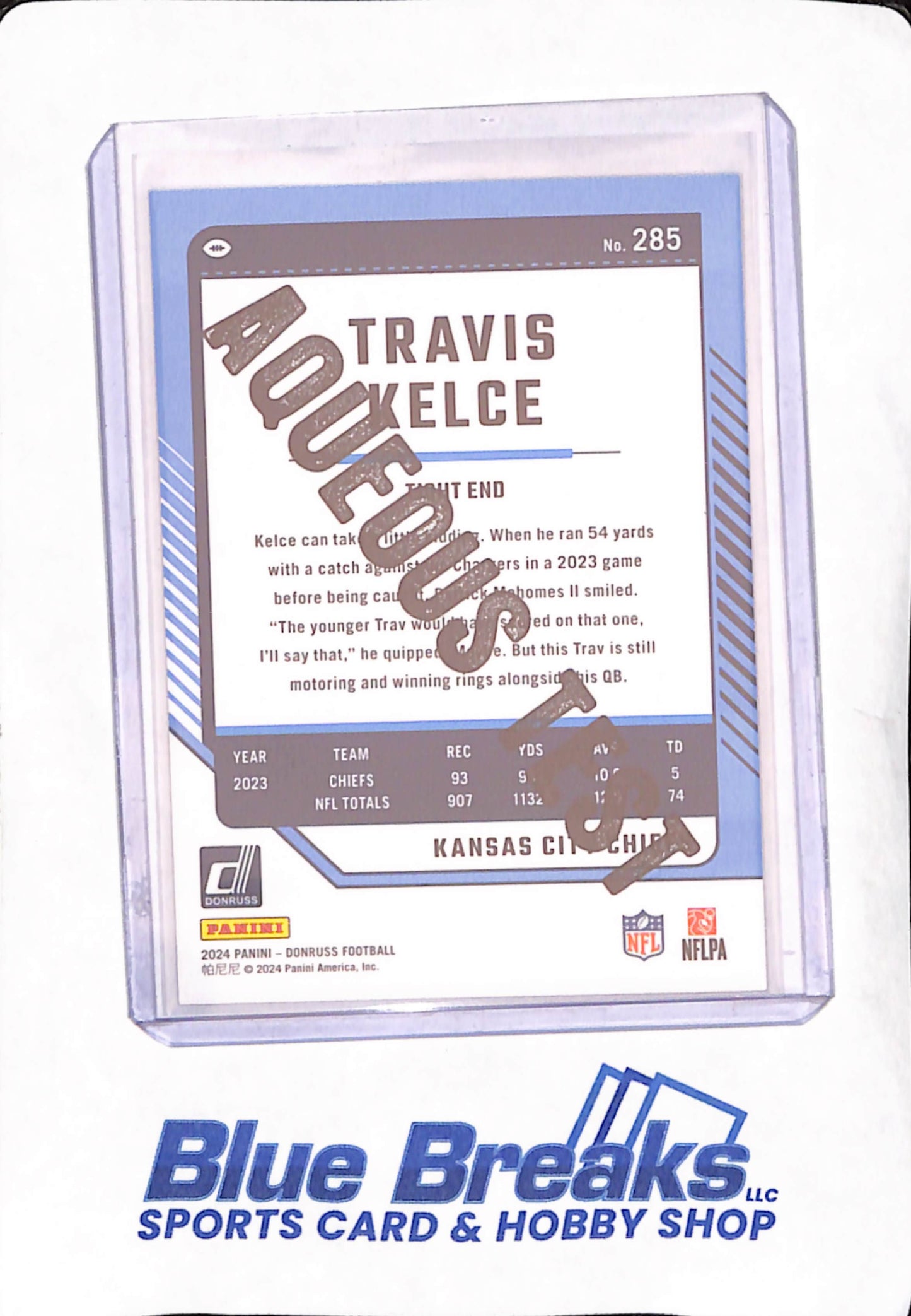 2024 Panini Donruss - Travis Kelce - Aqueous Test - Kansas City Chiefs - Football - #285
