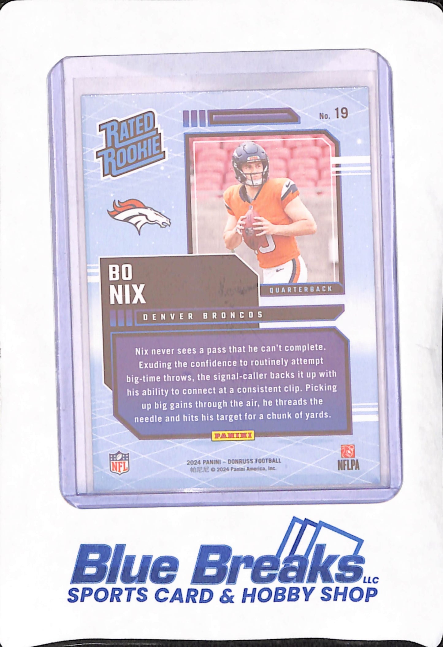 2024 Panini Donruss Optic - Bo Nix - Retro Series Blue - Denver Broncos - Football - #19