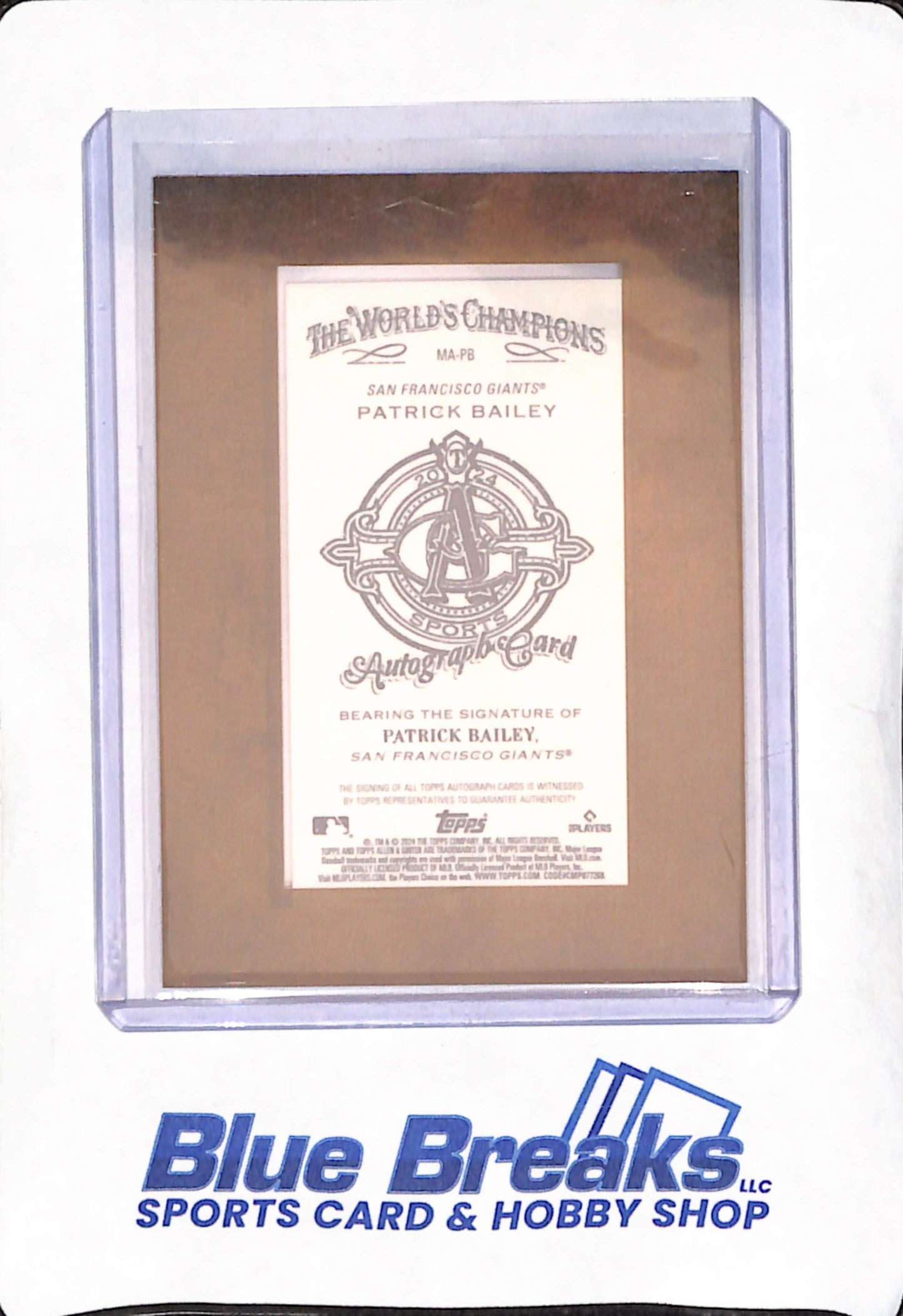 2024 Topps Allen & Ginter - Patrick Bailey - Framed Mini Autograph - San Francisco Giants - Baseball - #MA-PB