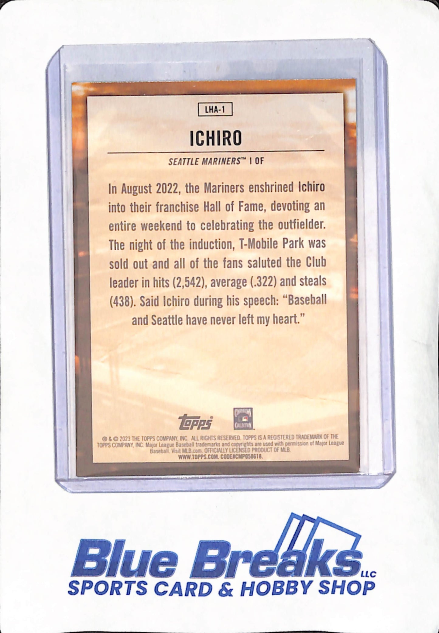 2023 Topps - Ichiro Suzuki - Legend Home Field Advantage - Seattle Mariners - Baseball - #LHA-1