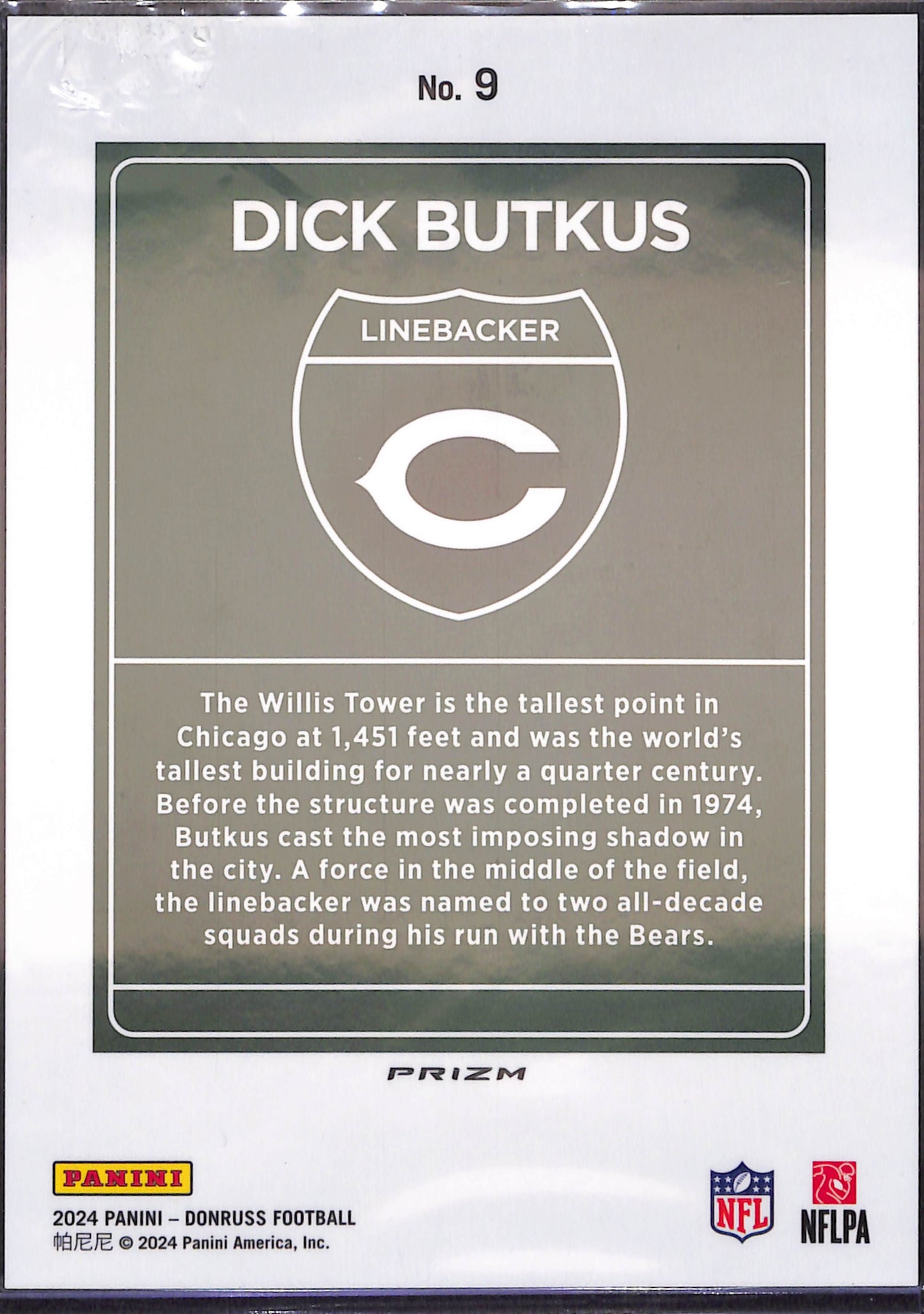 2024 Panini Donruss - Dick Butkus - Downtown - Oversized - Chicago Bears - Football - #9