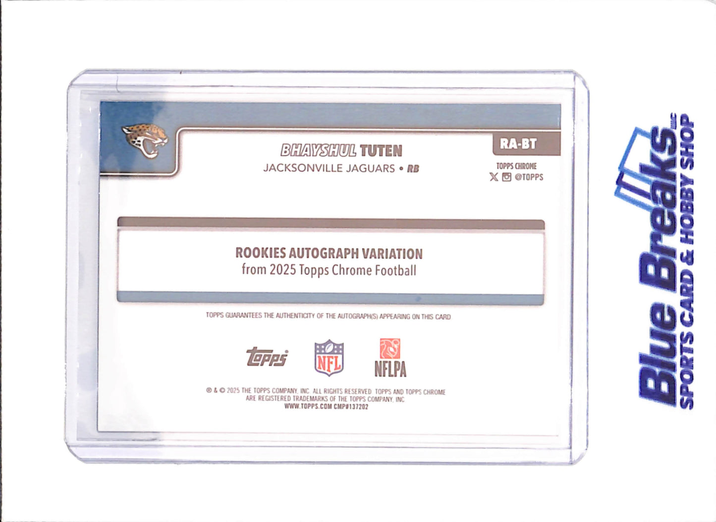 2025 Topps Chrome - Bhayshul Tuten - Purple Lava Autograph - 2/75 - RC - Jacksonville Jaguars - Football - #RA-BT