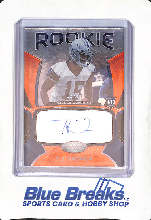 2021 Panini Certified - T.J. Vasher - Rookie Autograph - Dallas Cowboys - Football - #RS-TJ