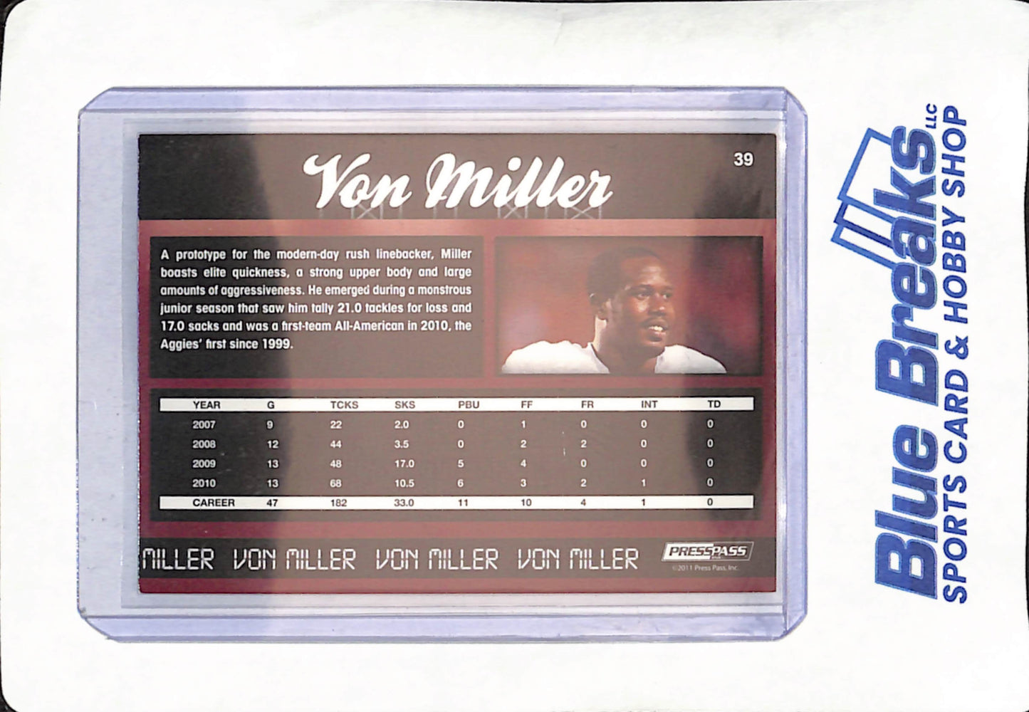 2011 Press Pass - Von Miller - Denver Broncos - Football - 021/100 - #39