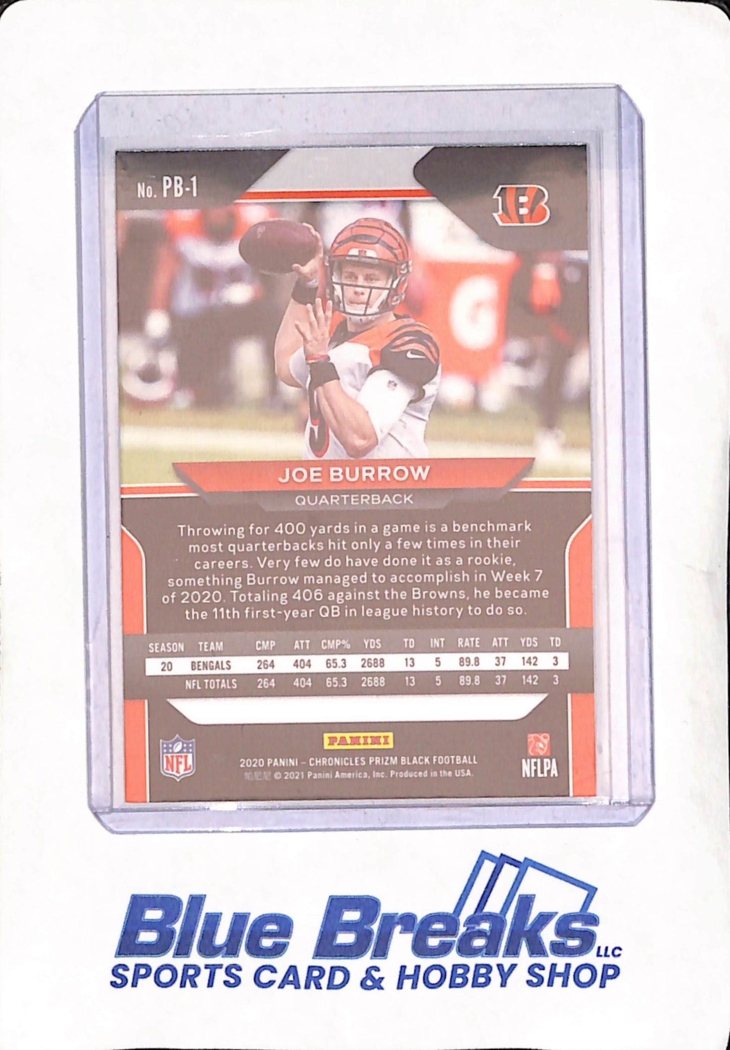 2020 Panini Chronicles Prizm Black - Joe Burrow - #PB-1 - Bengals - Football