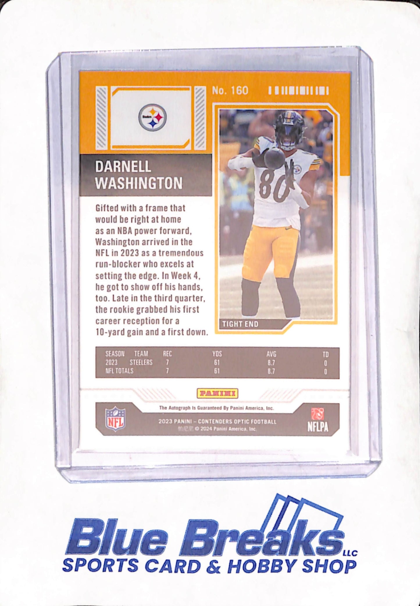 2023 Panini Contenders Optic - Rookie Tickets - Darnell Washington - auto - RC - #160 - Steelers - Football