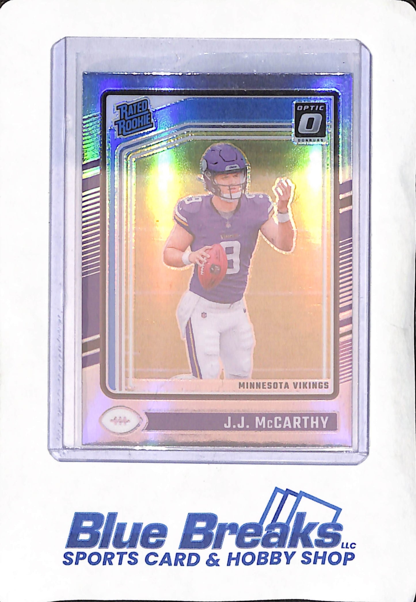 2024 Panini Donruss Optic - J.J. McCarthy - Silver Holo Prizm - Minnesota Vikings - Football - #235
