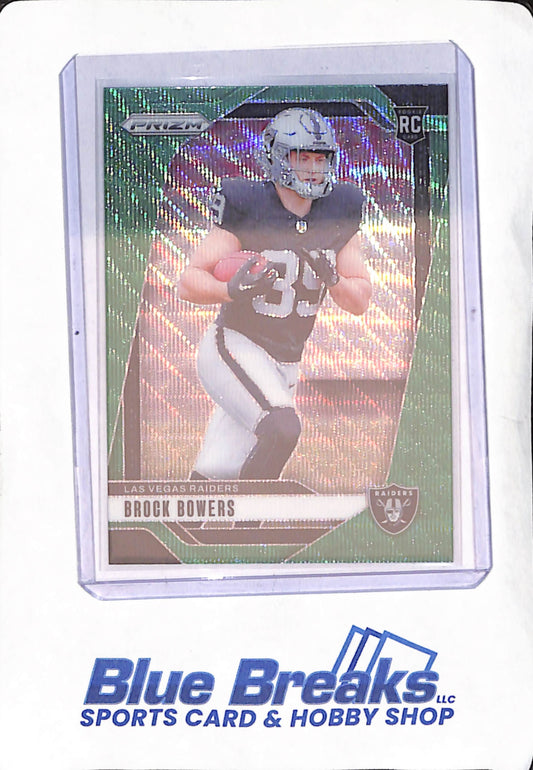 2024 Panini Prizm - Brock Bowers - Green Wave - RC - Las Vegas Raiders - Football - #315