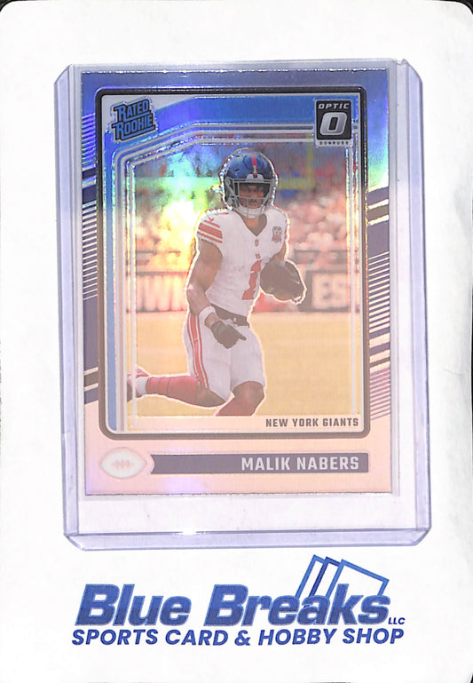 2024 Panini Donruss Optic - Malik Nabers - Silver Holo Prizm - Rated Rookie - New York Giants - Football - #271