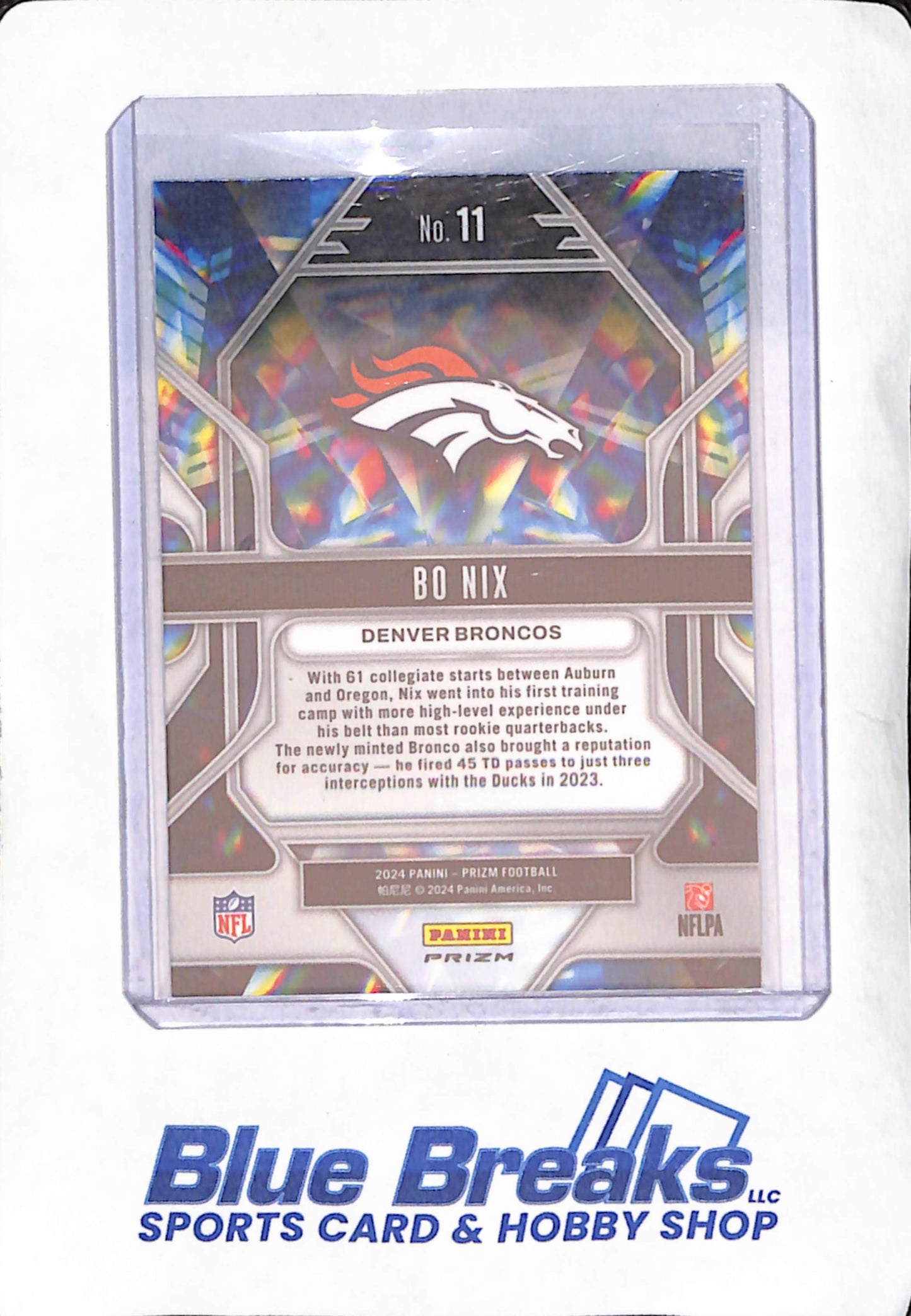 2024 Panini Prizm - Bo Nix - Green Prismatic - RC - Denver Broncos - Football - #11