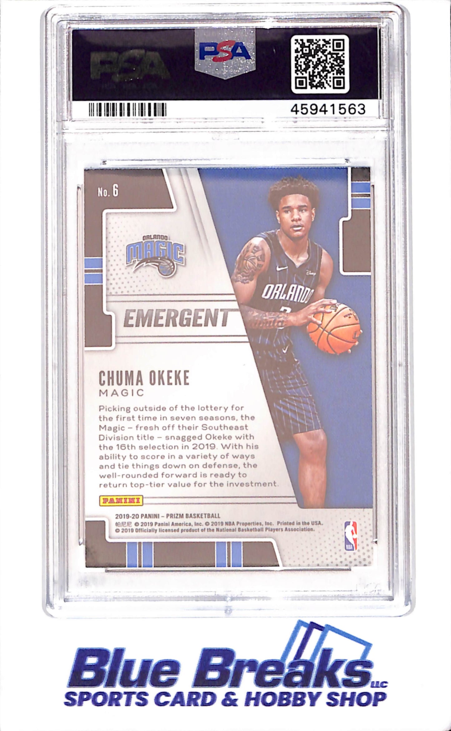 2019 Panini - Prizm - Emergent - Chuma Okeke - #6 - PSA 10 - basketball - Magic