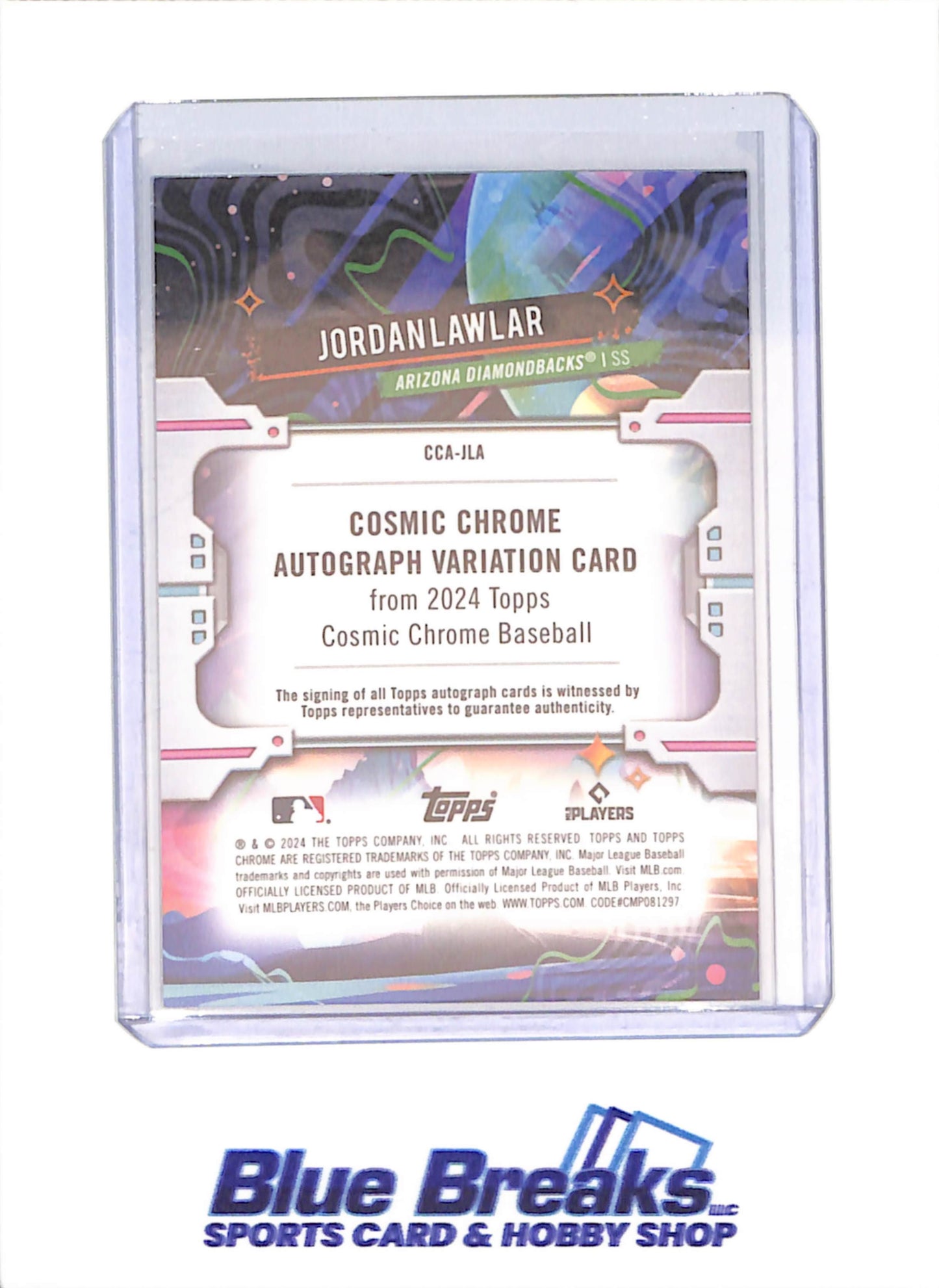 2024 Topps Cosmic Chrome - Jordan Lawlar - Gold Variation Autograph - RC - 24/50 - Arizona Diamondbacks - Baseball - #CCA-JLA