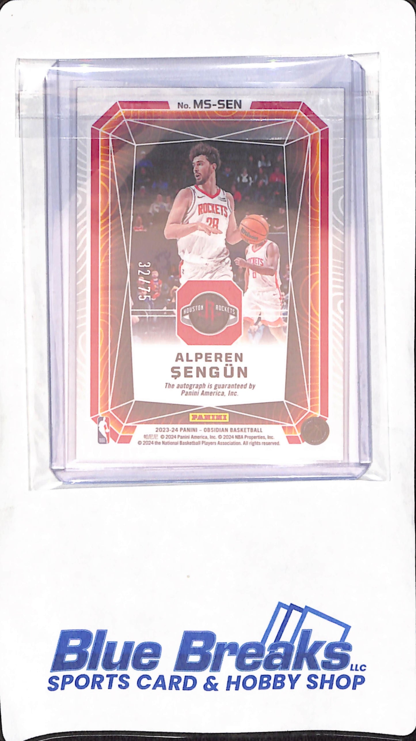 2023-24 Panini - Obsidian - Magmatic - orange - Alperen Sengun - 32/75 - #MS-SEN - basketball - Rockets
