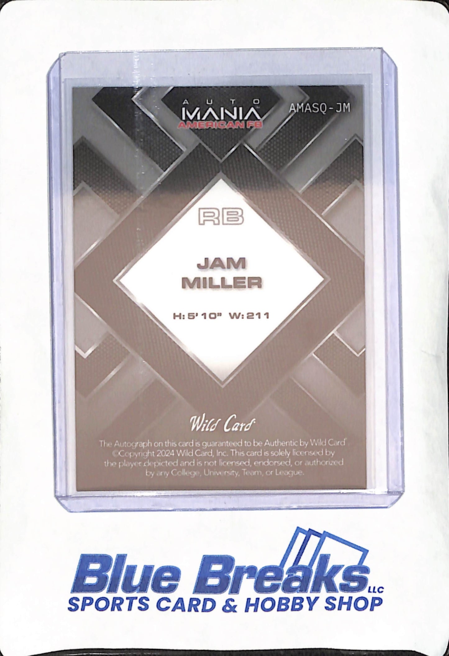 2024 Wild Card Auto Mania - Jam Miller - Autograph - 4/10 - Alabama - Football - #AMASQ-JM