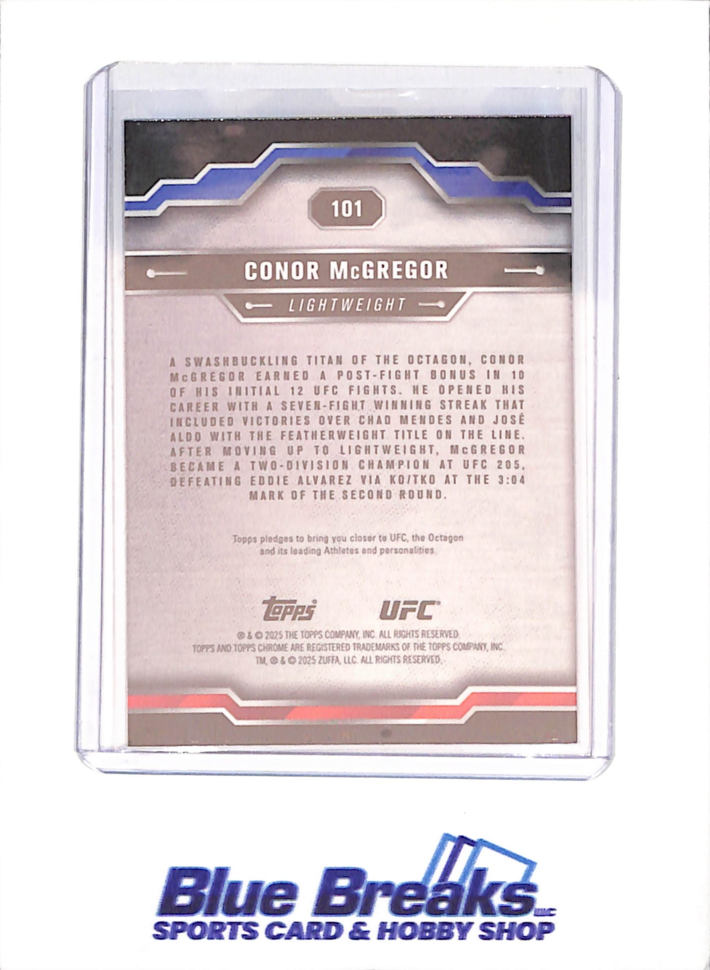 2025 Topps Chrome Sapphire - Conor McGregor - UFC - #101 - drop