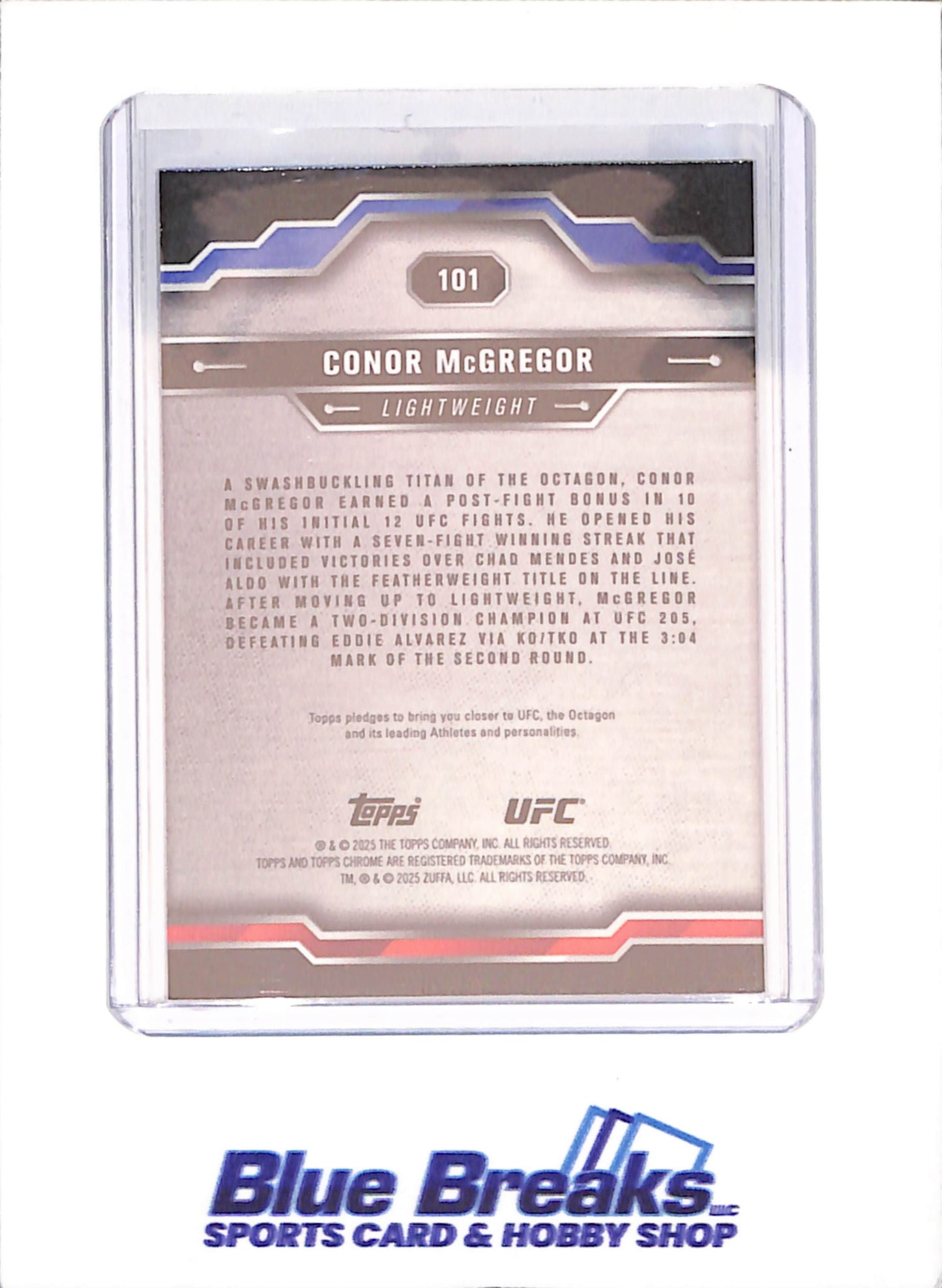 2025 Topps Chrome Sapphire - Conor McGregor - UFC - #101 -drop