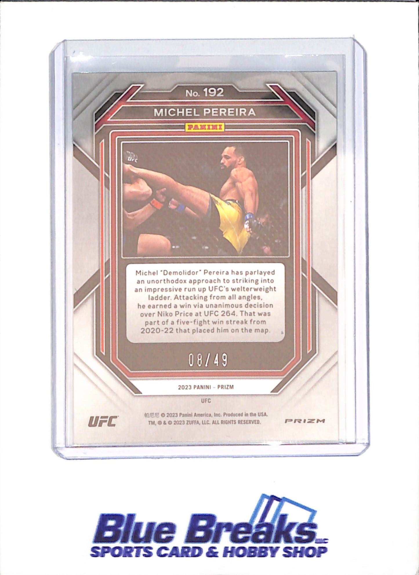 2023 Panini Prizm - Michel Pereira - Teal - 8/49 - UFC - #192 - drop