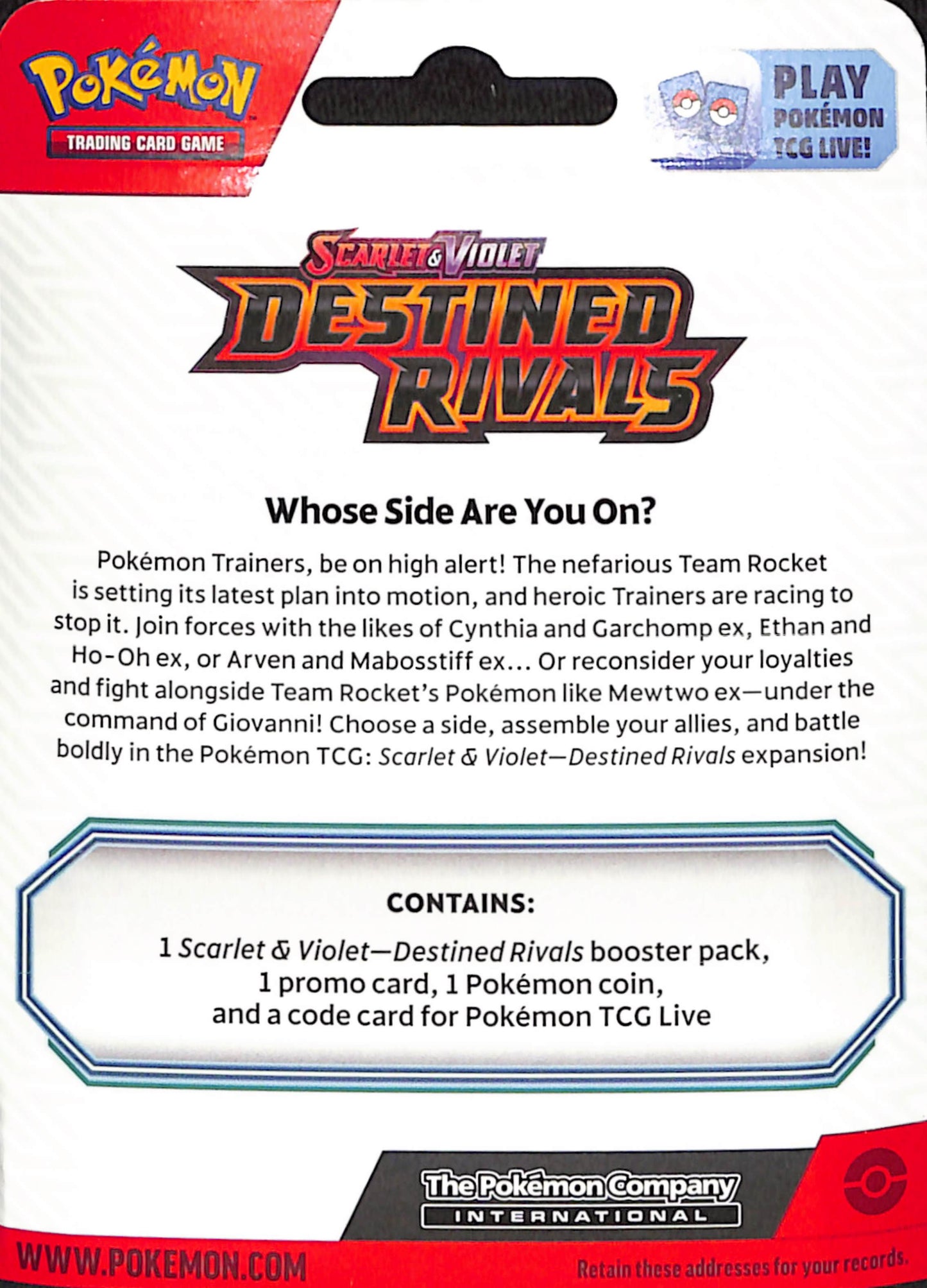Pokemon - Destined Riivals Single Pack Blister - Sealed Wax