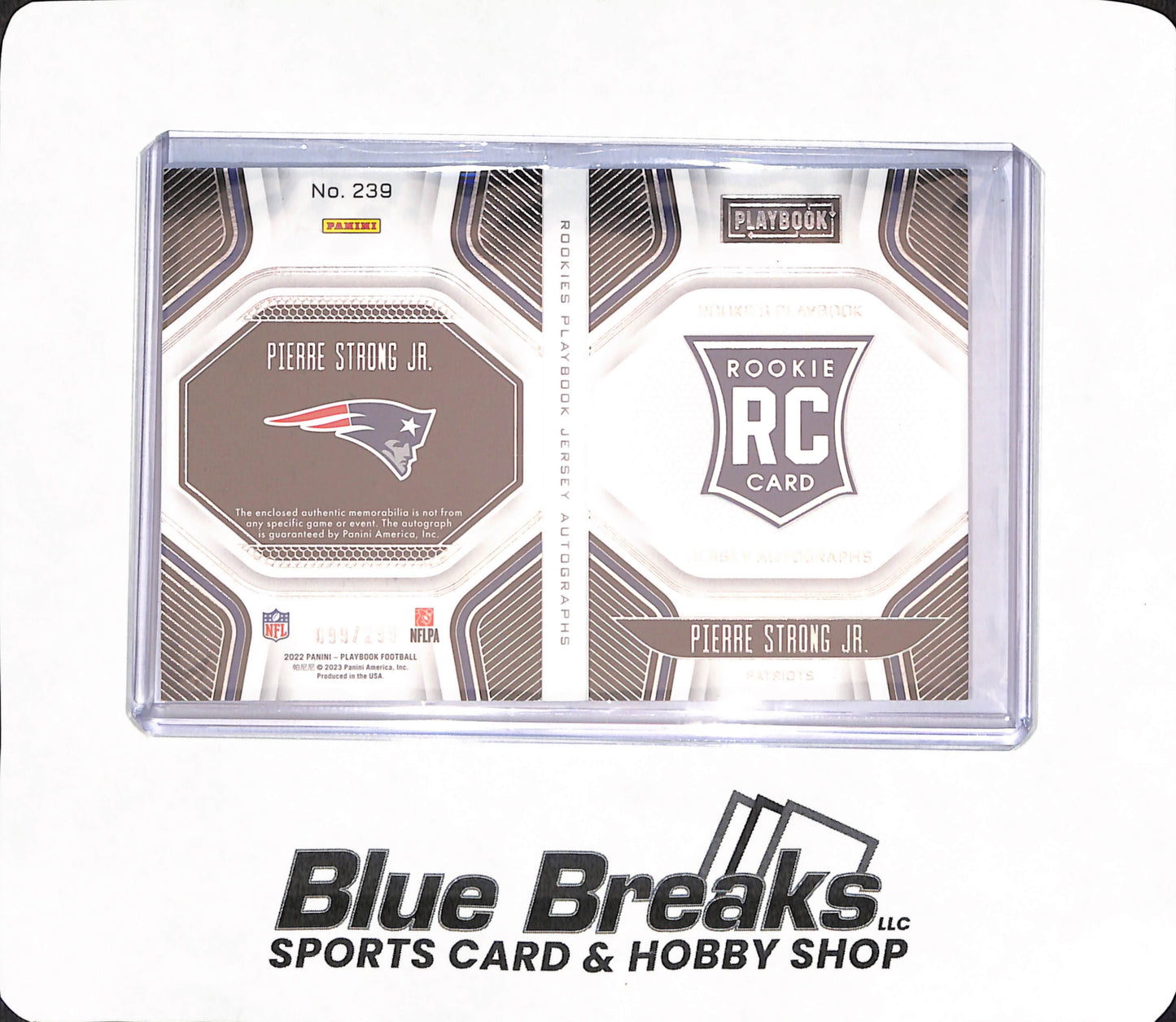 2022 Panini Playbook - Pierre Strong Jr - Rookie Card Autograph Booklet - New England Patriots - Football - 99/299 - #239