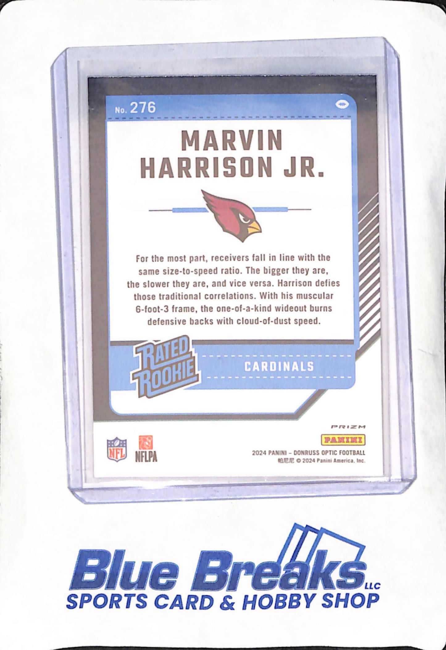 2024 Panini Donruss Optic - Marvin Harrison Jr - Purple Shock Rated Rookie - Arizona Cardinals - Football - #276
