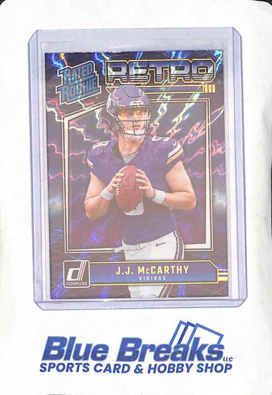 2024 Panini Donruss - JJ McCarthy - Rated Rooked Retro Series Blue - Minnesota Vikings - Football - #2