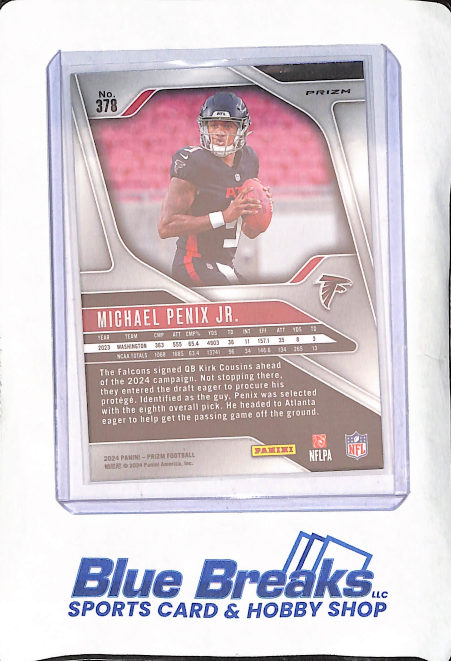2024 Panini Prizm - Michael Penix Jr - Silver - Atlanta Falcons - Football - RC - #378