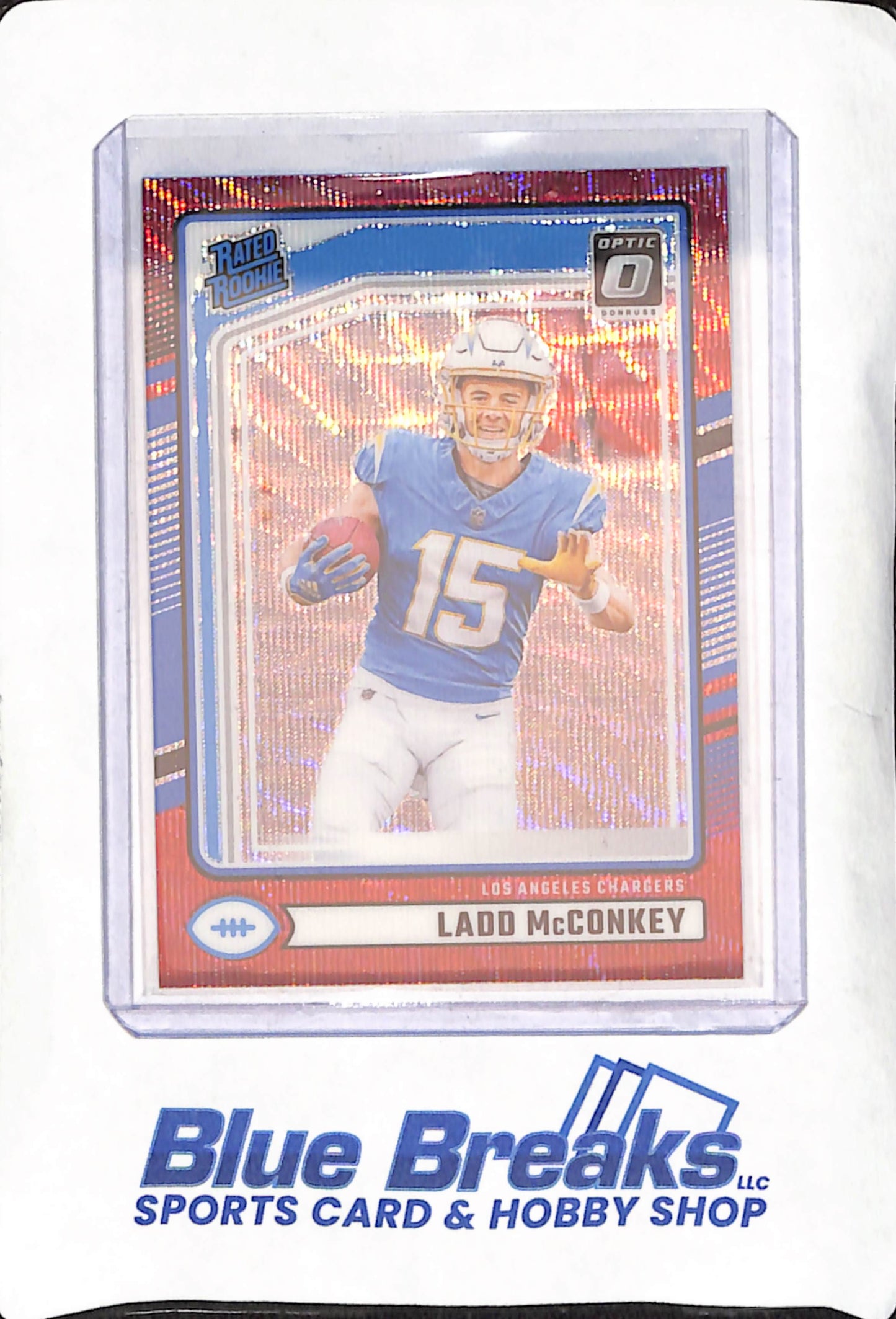 2024 Panini Donruss Optic - Ladd Mcconkey - Red Wave Rated Rookie - Los Angeles Chargers - Football - #328