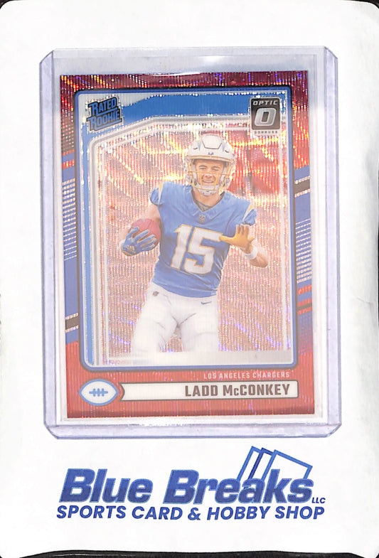 2024 Panini Donruss Optic - Ladd Mcconkey - Red Wave Rated Rookie - Los Angeles Chargers - Football - #328