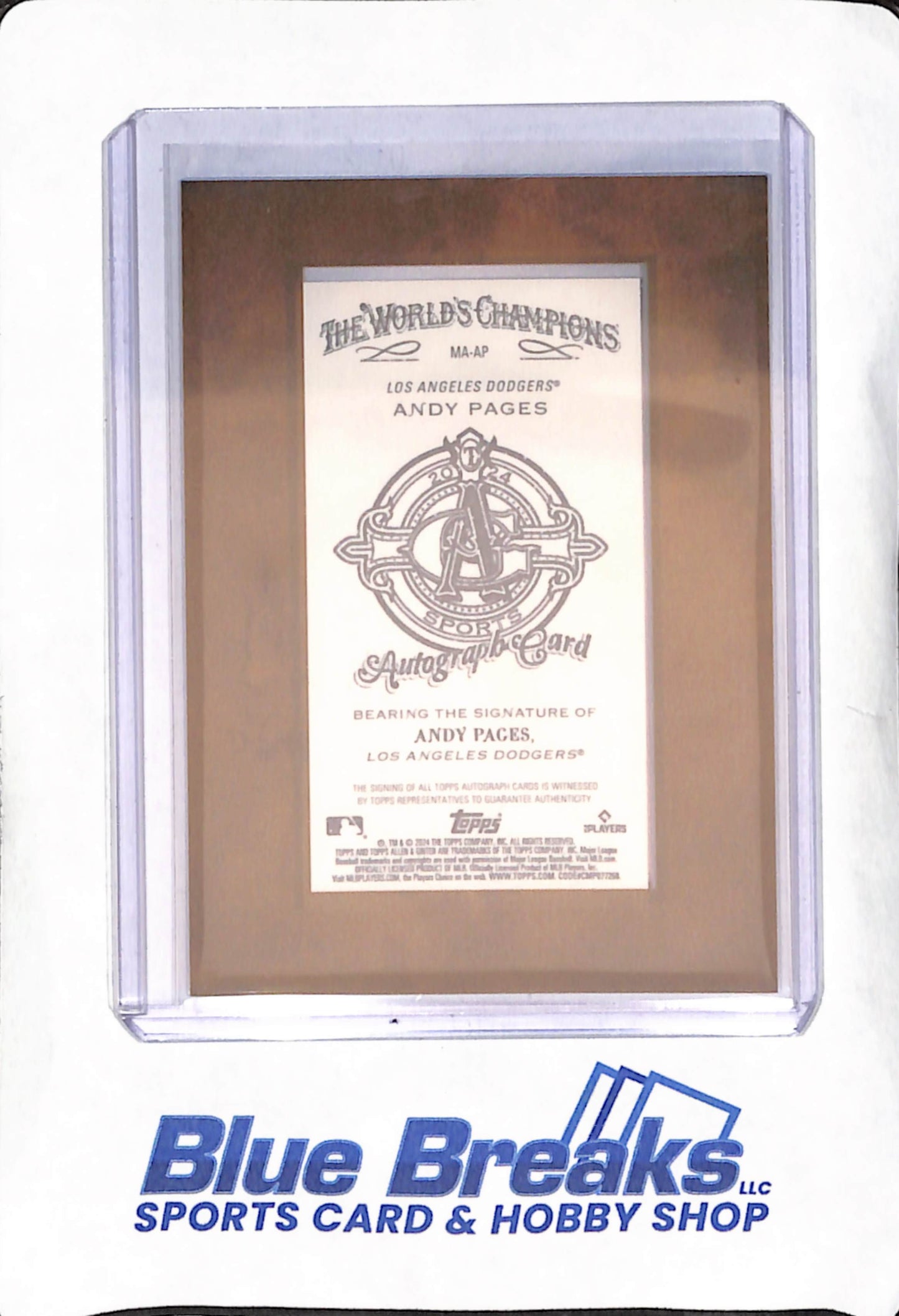 2024 Topps Allen & Ginter - Andy Pages - Mini Framed Autograph - Los Angeles Dodgers - RC - Baseball - #MA-AP
