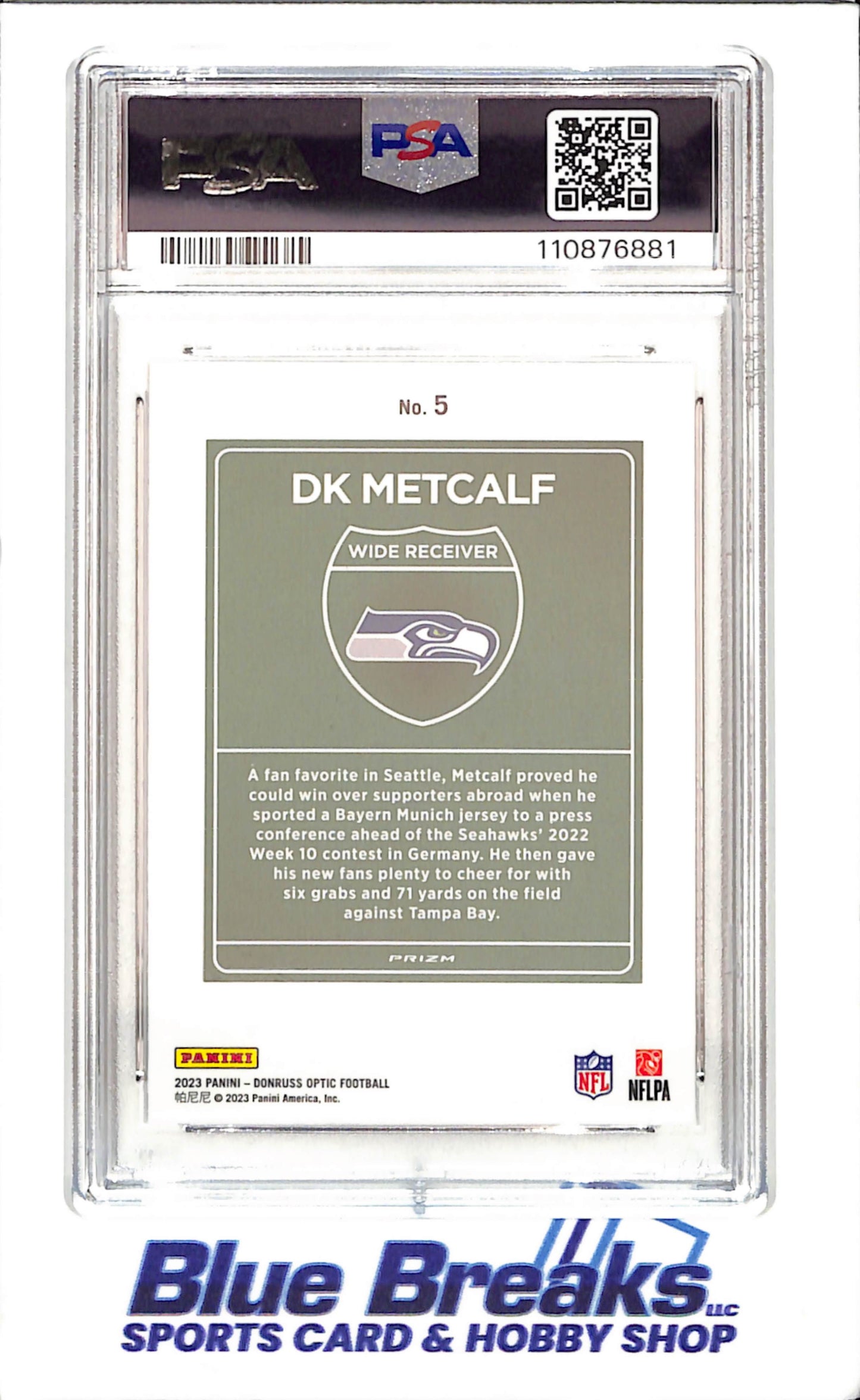 2023 Panini Donruss Optic International - DK Metcalf - Downtown - PSA 9 - Seattle Seahawks - Football - #5 - drop