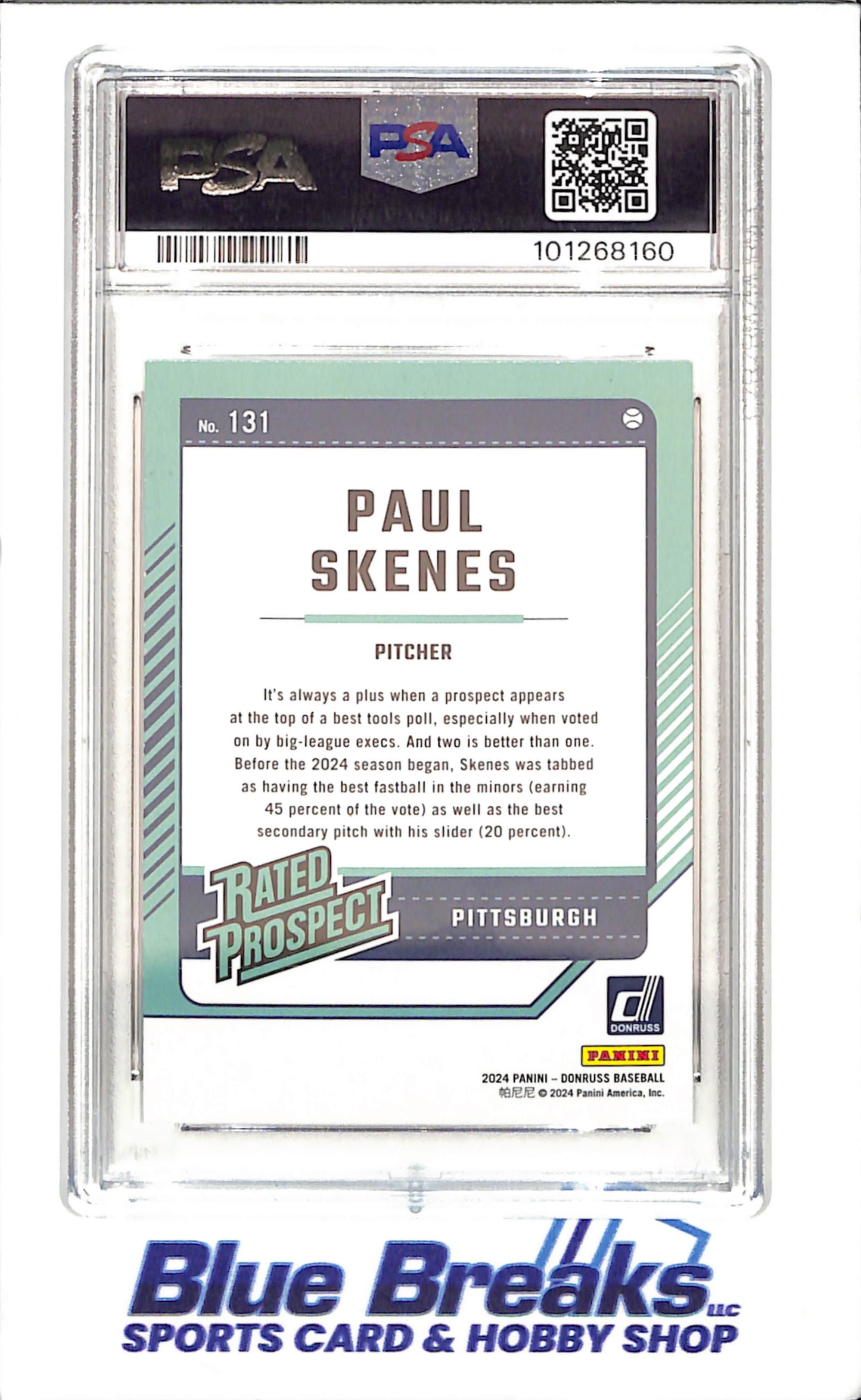 2024 Panini Donruss - Paul Skenes - Statue of Liberty Holo - PSA 9 - Pittsburgh Pirates - Baseball - #131 - drop