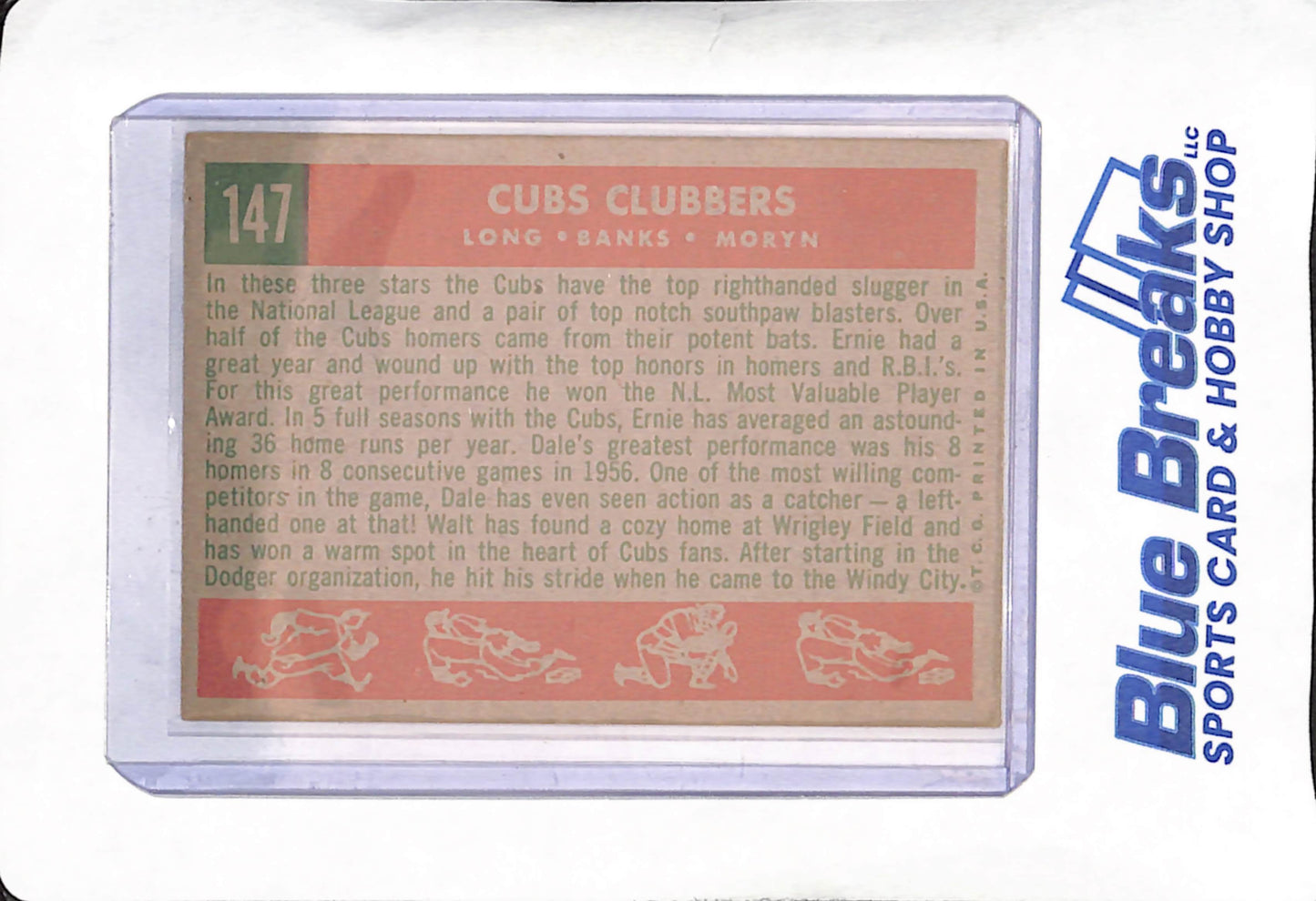 1959 Topps - Cubs Clubbers - Dale Long - Walt Moryn - Ernie Banks - Chicago Cubs - Baseball - #147