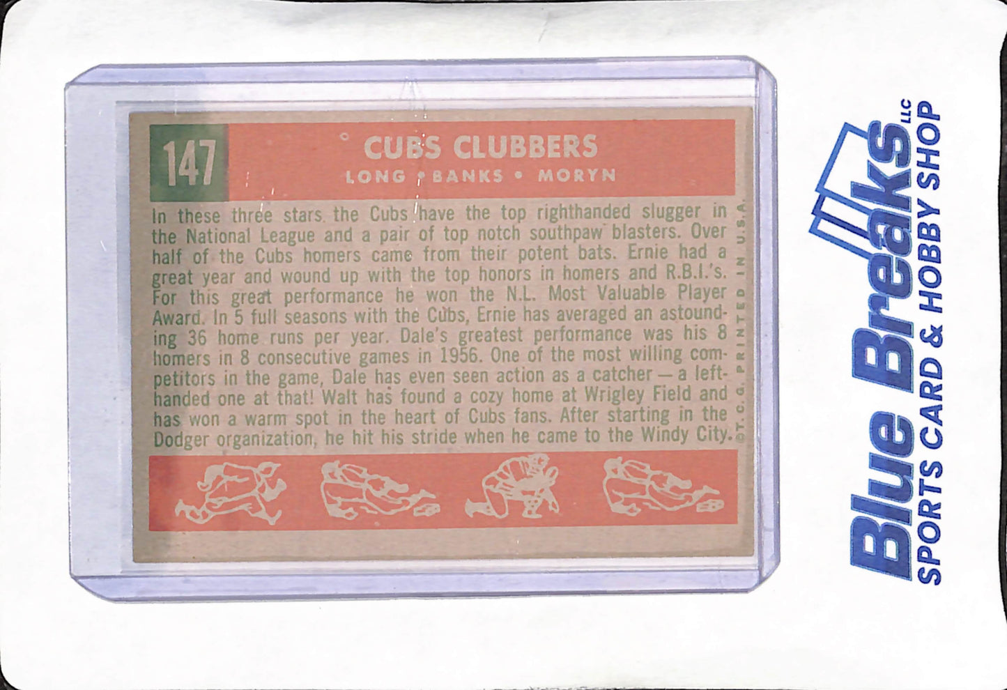 1959 Topps - Cubs Clubbers - Dale Long - Walt Moryn - Ernie Banks - Chicago Cubs - Baseball - #147