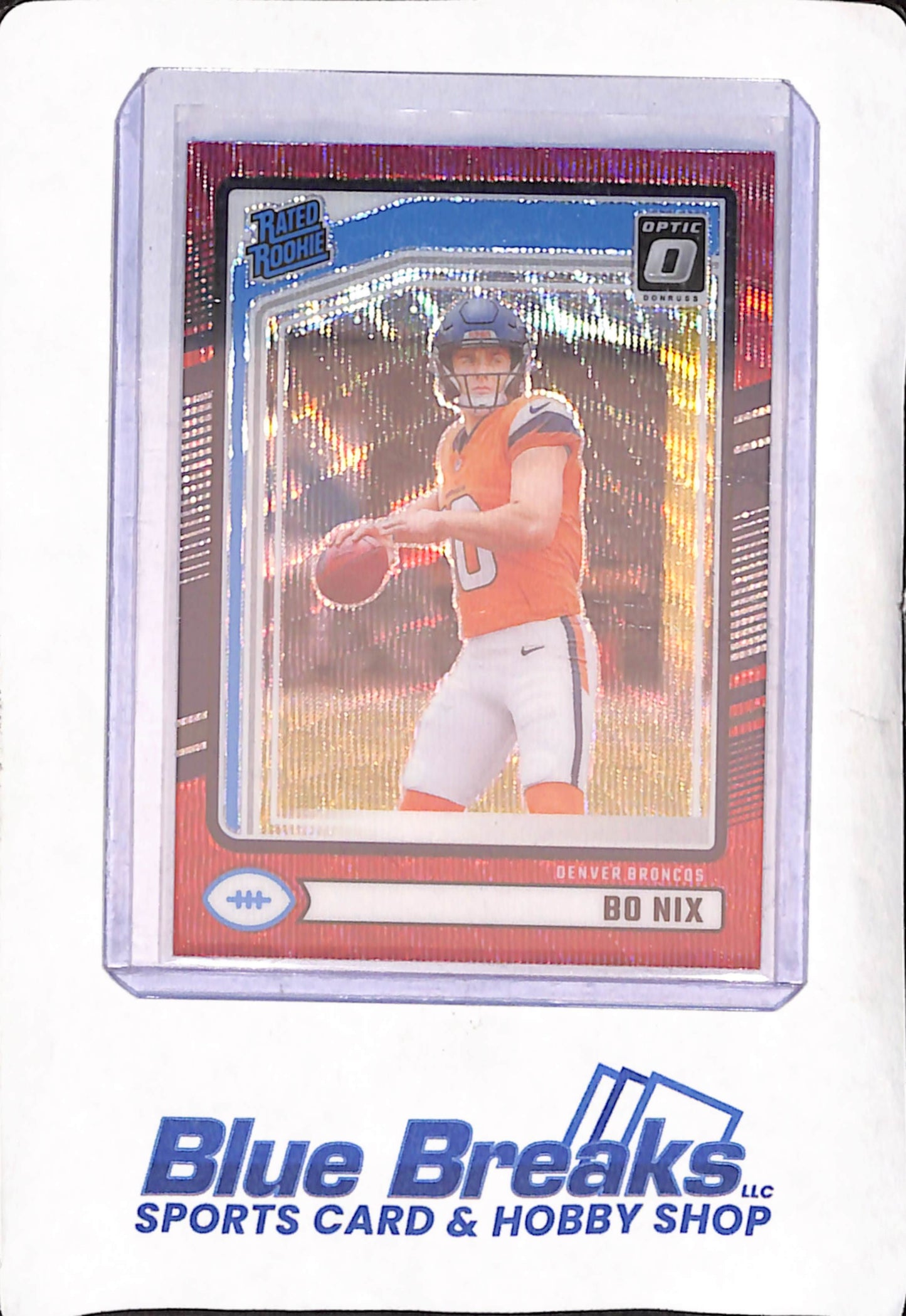 2024 Panini Donruss Optic - Bo Nix - Red Wave Rated Rookie - Denver Broncos - Football - #369