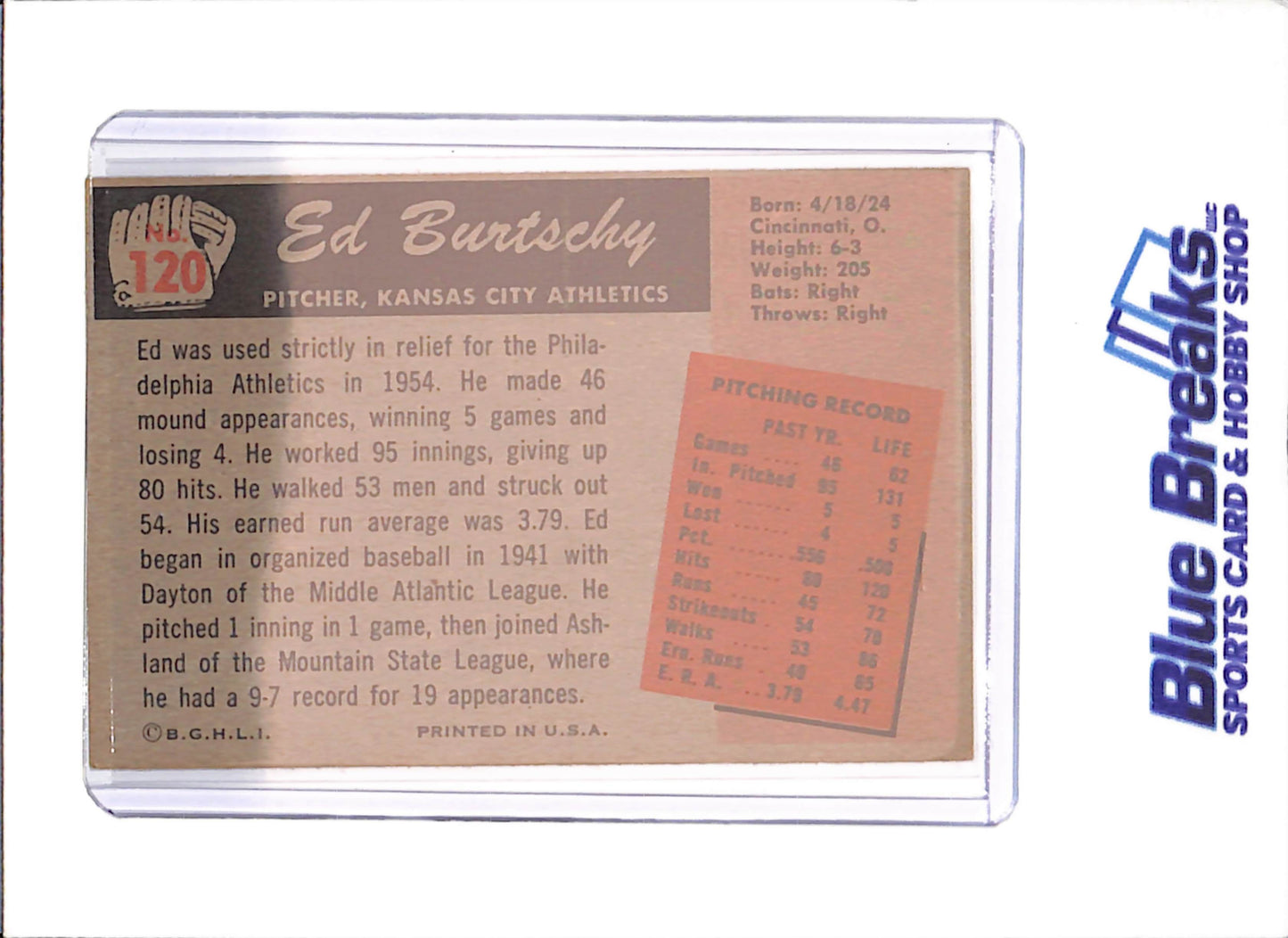1955 Bowman - Ed Burtschy - Kansas City Athletics - Baseball - #120 - drop