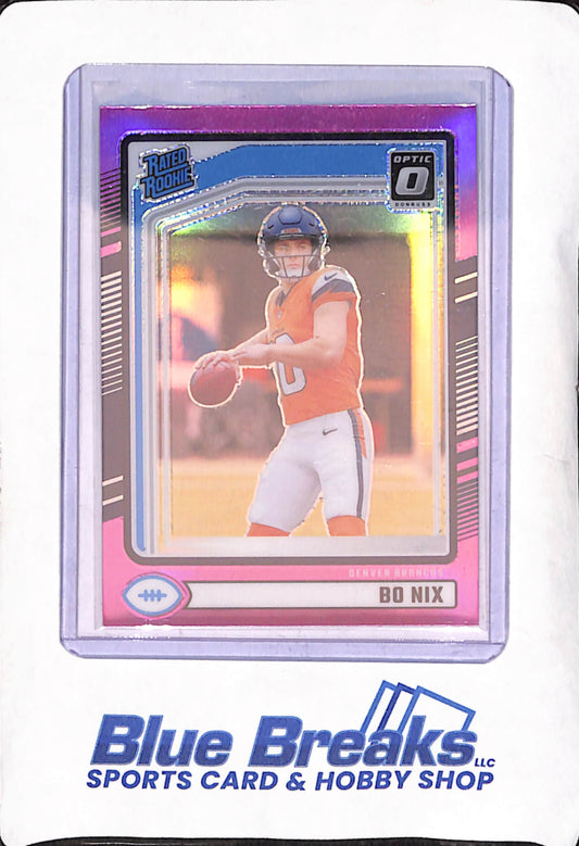 2024 Panini Donruss Optic - Bo Nix - Pink Rated Rookie - Denver Broncos - Football - #369