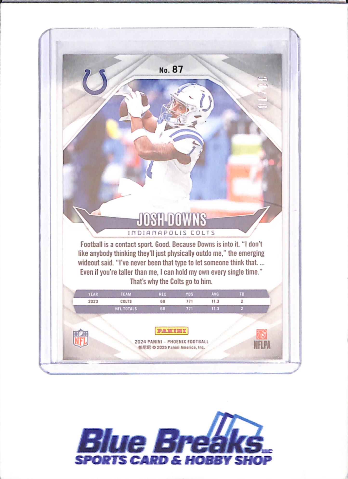 2024 Panini Phoenix - Josh Downs - Gold Laser - 8/10 - Indianapolis Colts - Football - #87 - drop