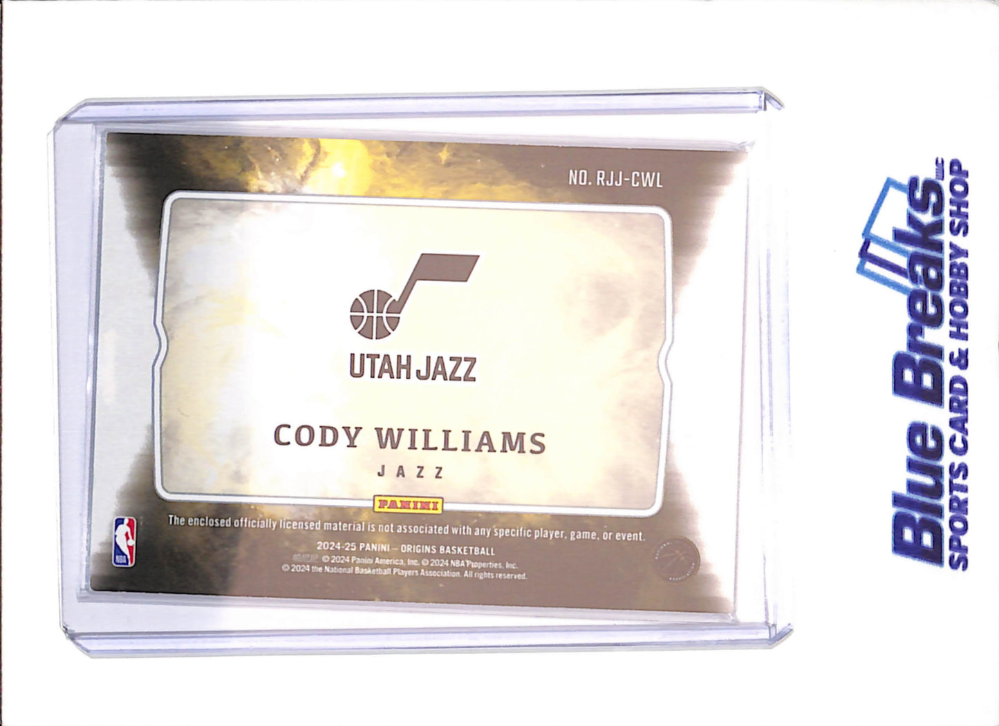 2024-25 Panini Origins - Cody Williams - Rookie Jumbo Jerseys - 5/25 - Utah Jazz - Basketball - #RJJ-CWL - drop
