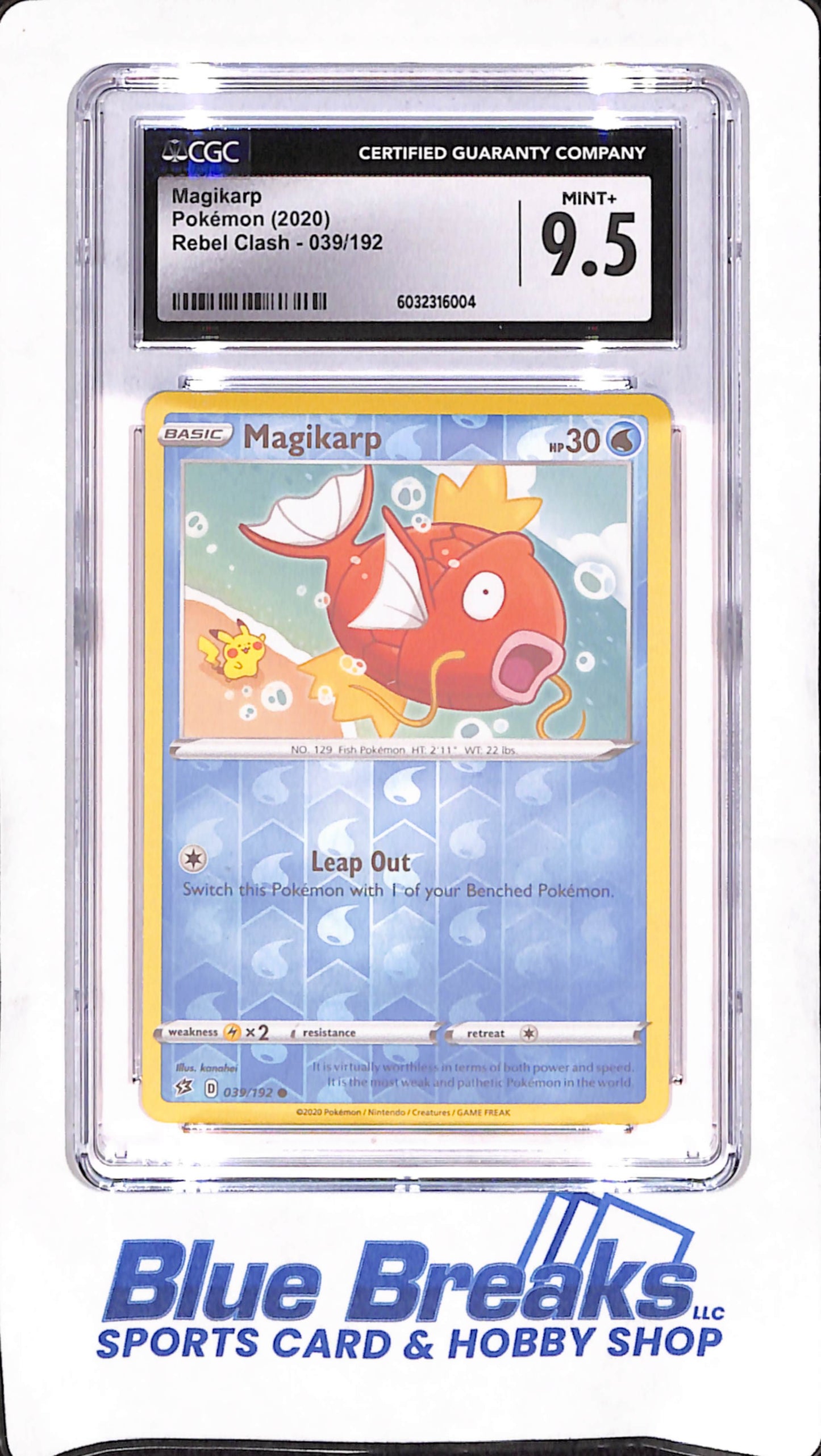 2020 Pokemon - Magikarp - Rebel Clash - CGC Mint 9.5 - #039/192