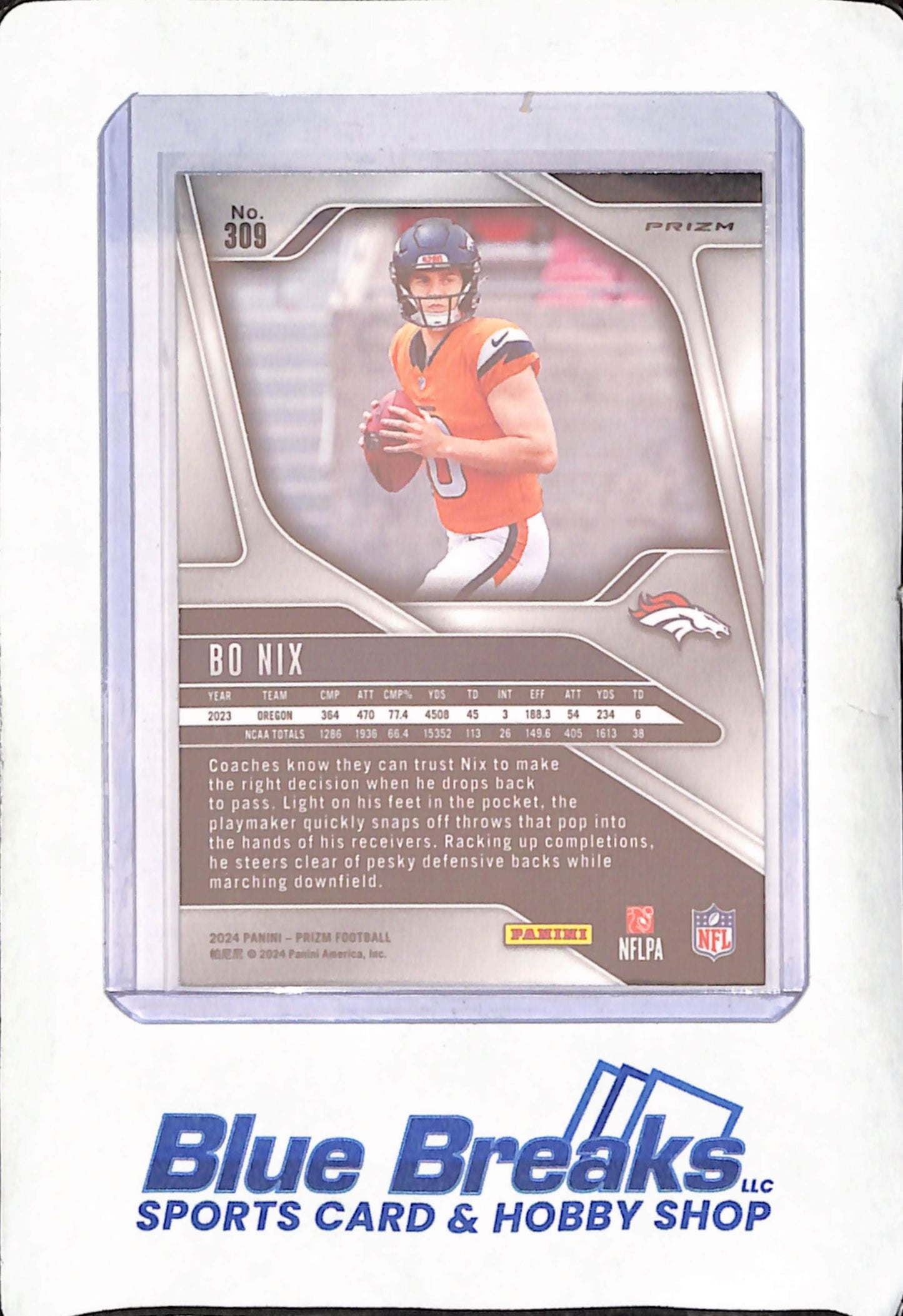 2024 Panini Prizm - Bo Nix - Orange Disco - Denver Broncos - Football - RC - #309