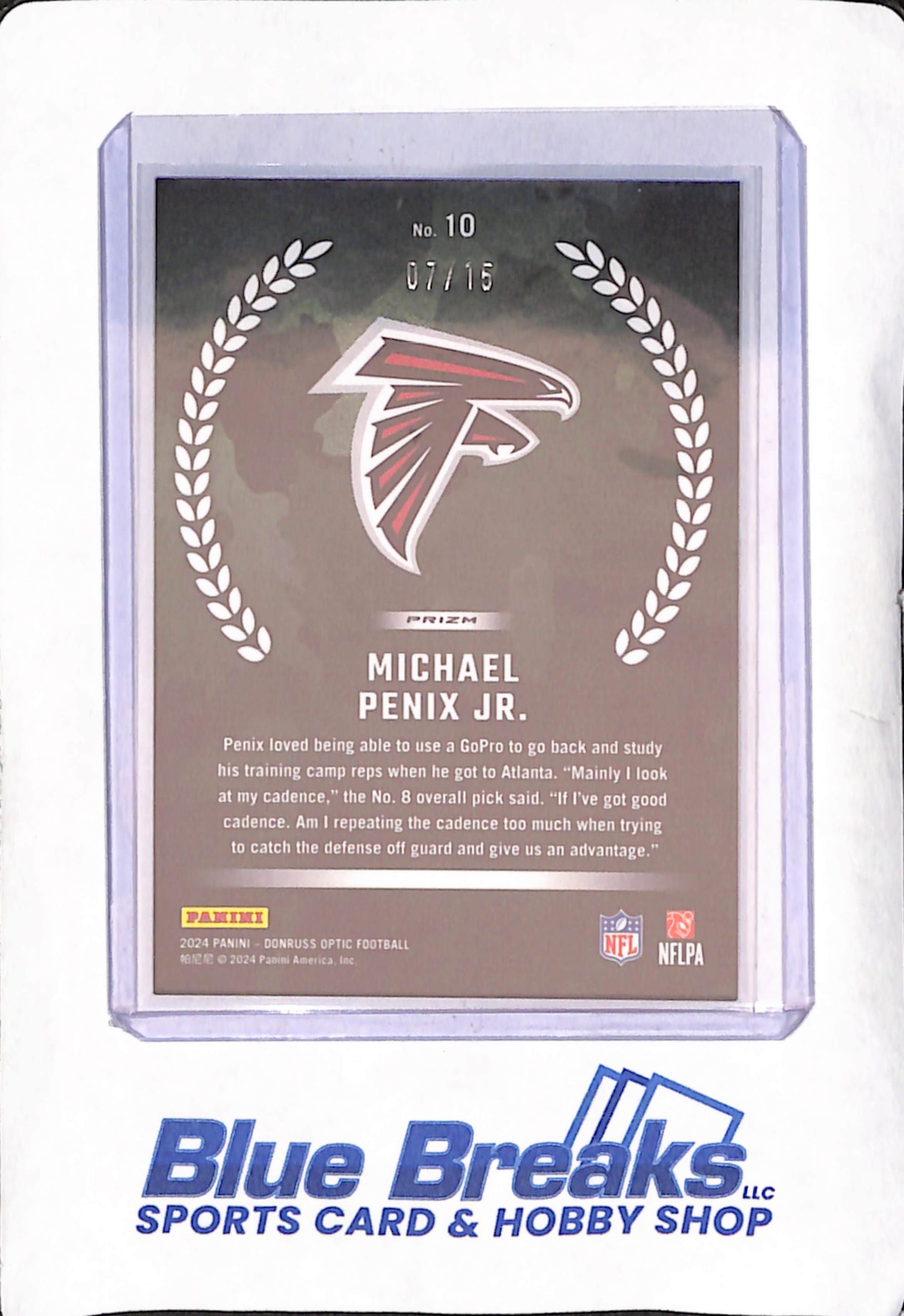 2024 Donruss Optic - Michael Penix Jr - Rookie Recruits Cracked Ice - 7/15 - Atlanta Falcons - Football - #10