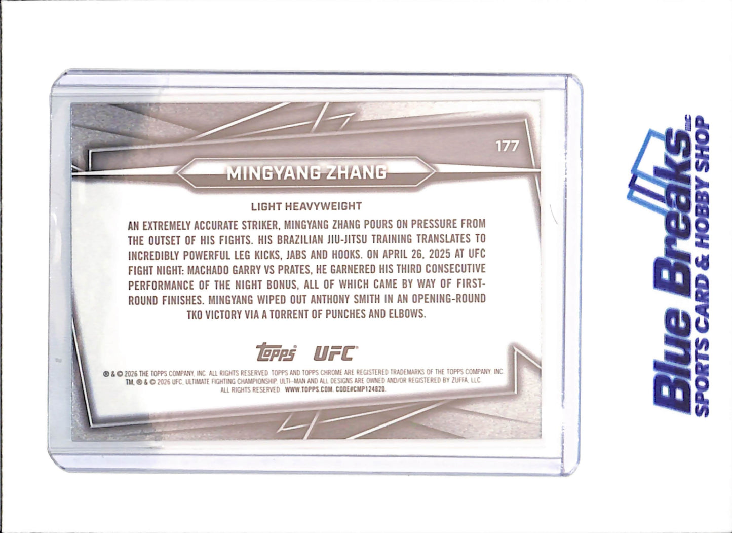 2026 Topps Chrome - Mingyang Zhang - Green Geometric - 35/75 - RC - UFC - #177 - drop
