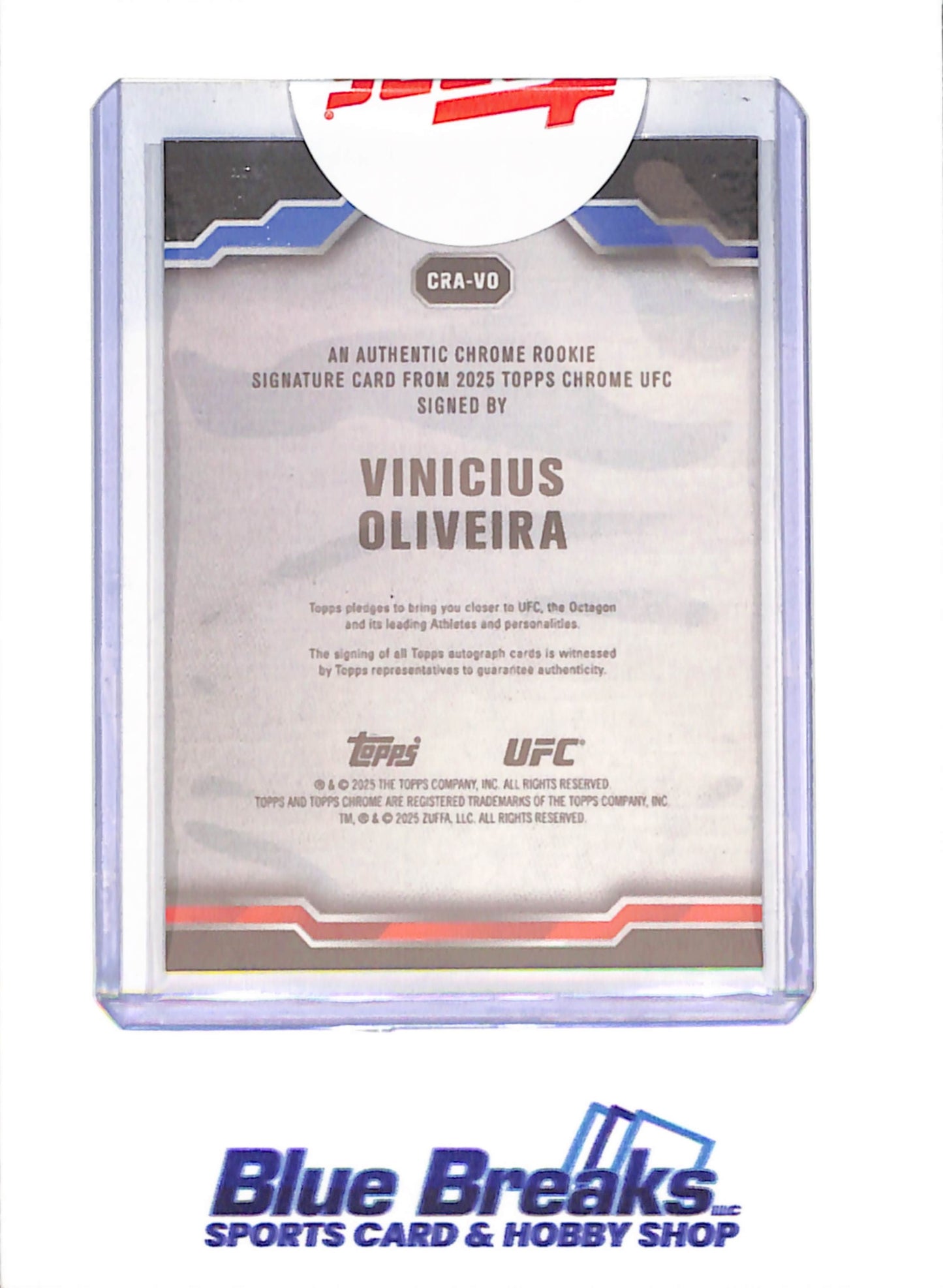 2025 Topps Chrome Sapphire - Vinicius Oliveira - Autograph - RC - UFC - #CRA-VO - drop