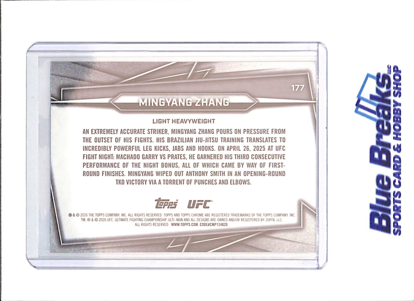 2026 Topps Chrome - Mingyang Zhang - Green Geometric - 73/75 - RC - UFC - #177 - drop