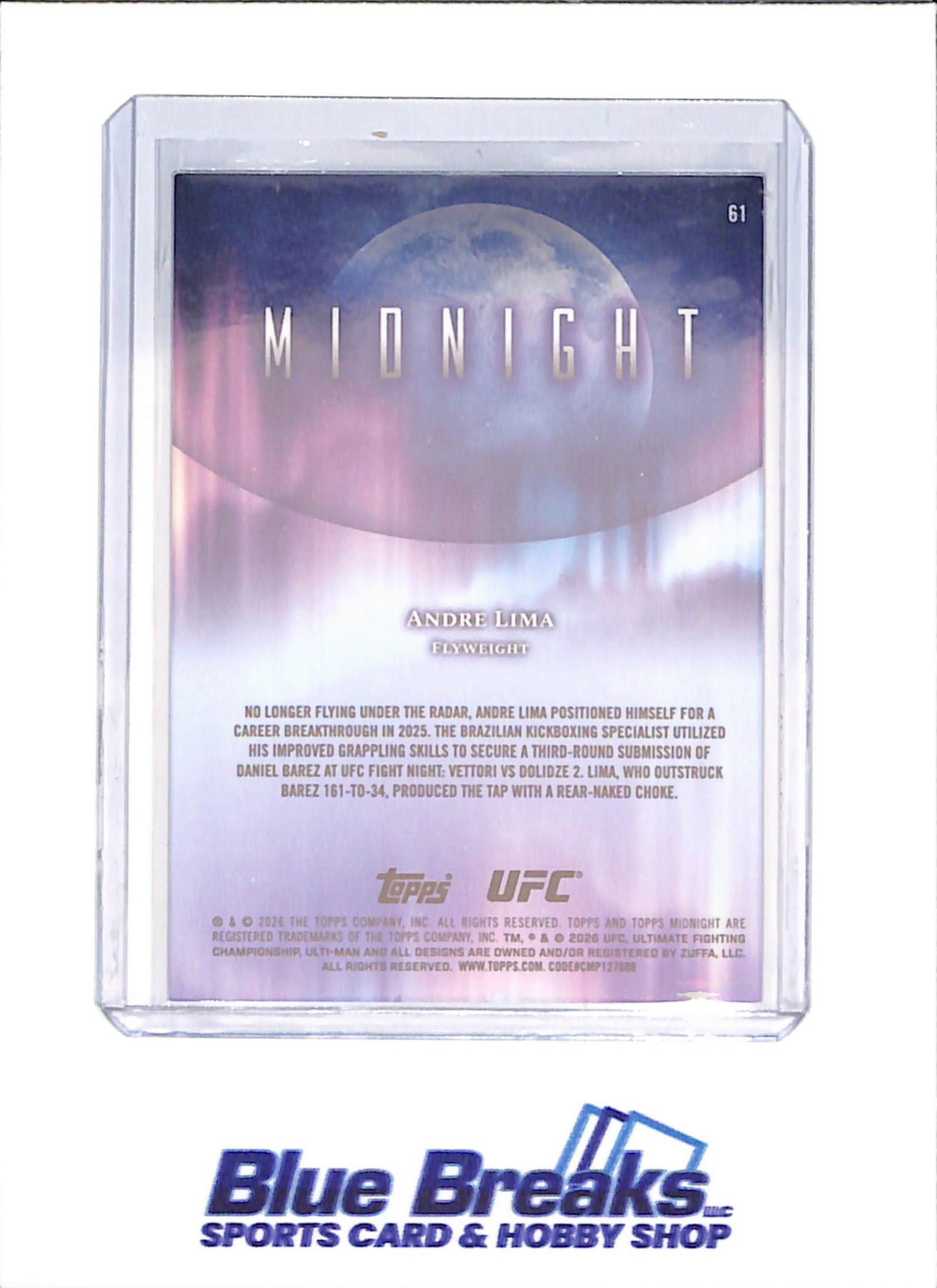 2026 Topps Chrome Midnight - Andre Lima - 21/75 - RC - UFC - #61 - drop