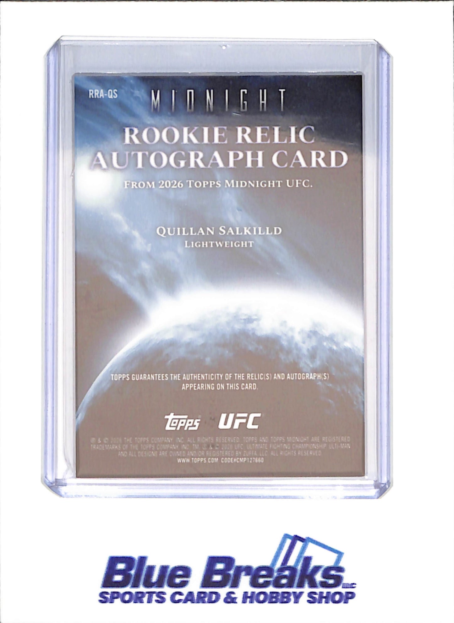 2026 Topps Chrome Midnight - Quillan Salkilld - Rookie Relic Autograph - 45/99 - UFC - #RRA-QS - drop