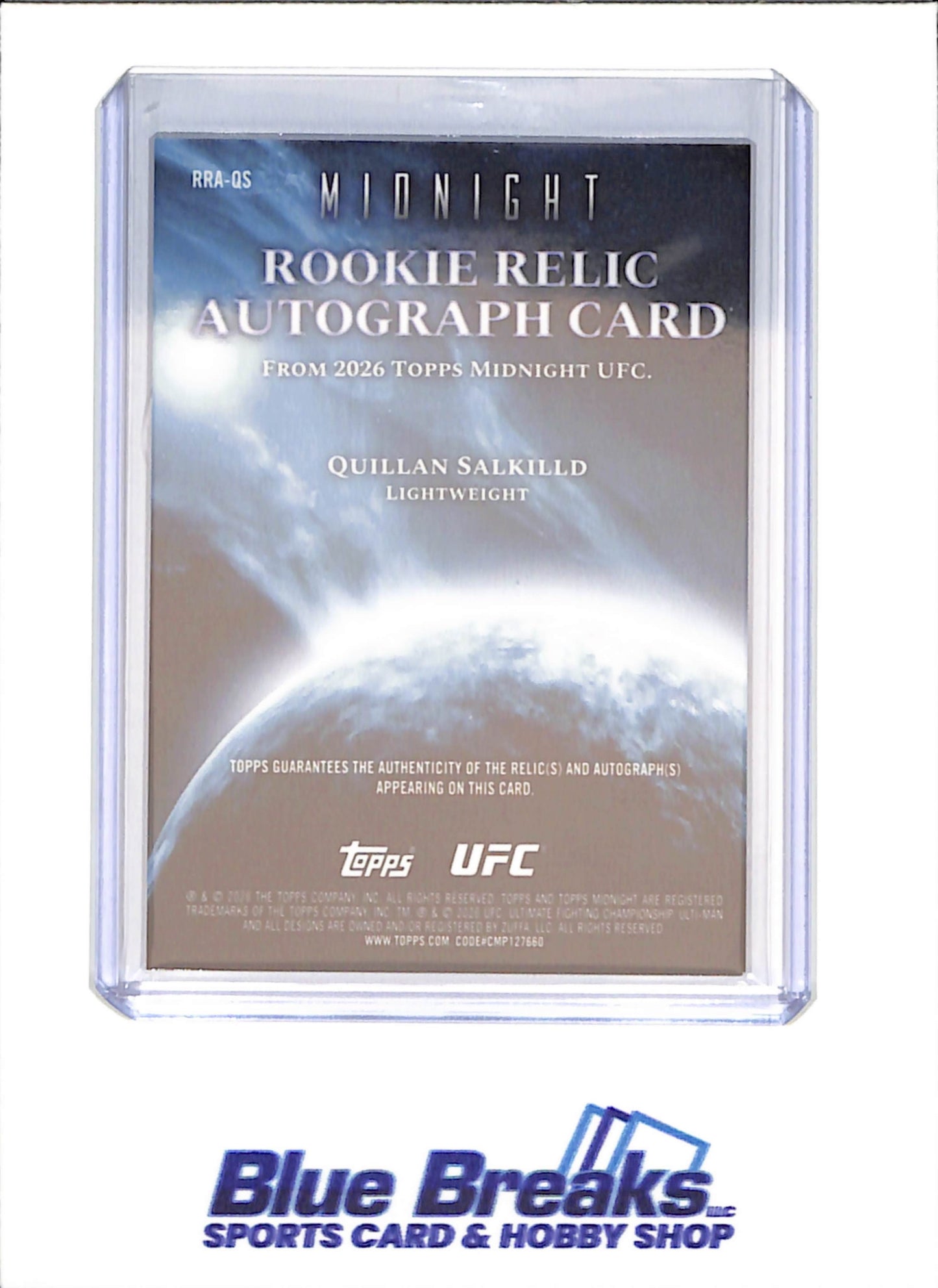 2026 Topps Chrome Midnight - Quillan Salkilld - Rookie Relic Autograph - 36/99 - UFC - #RRA-QS - drop