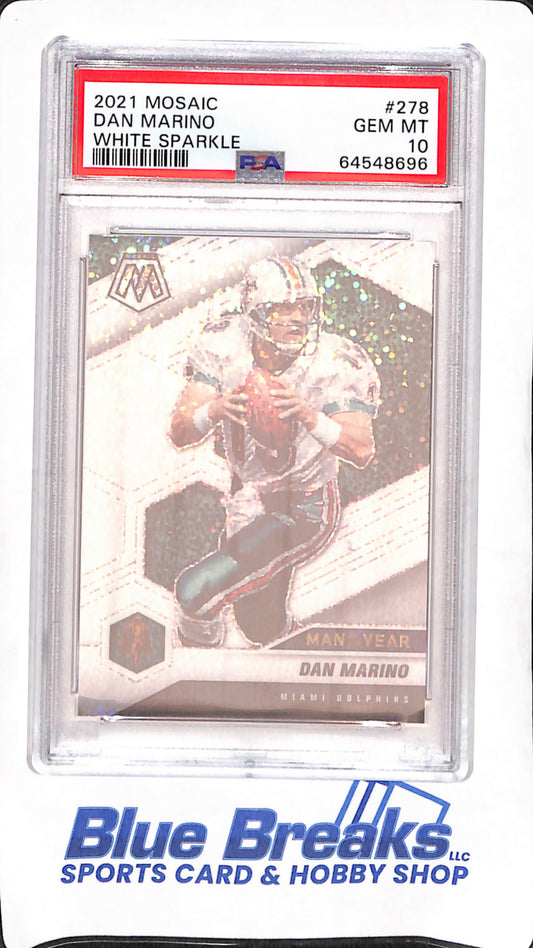 2021 Panini Mosaic - Dan Marino - White Sparkle Man of the Year - Miami Dolphins - Football - PSA Gem Mint 10 - #278